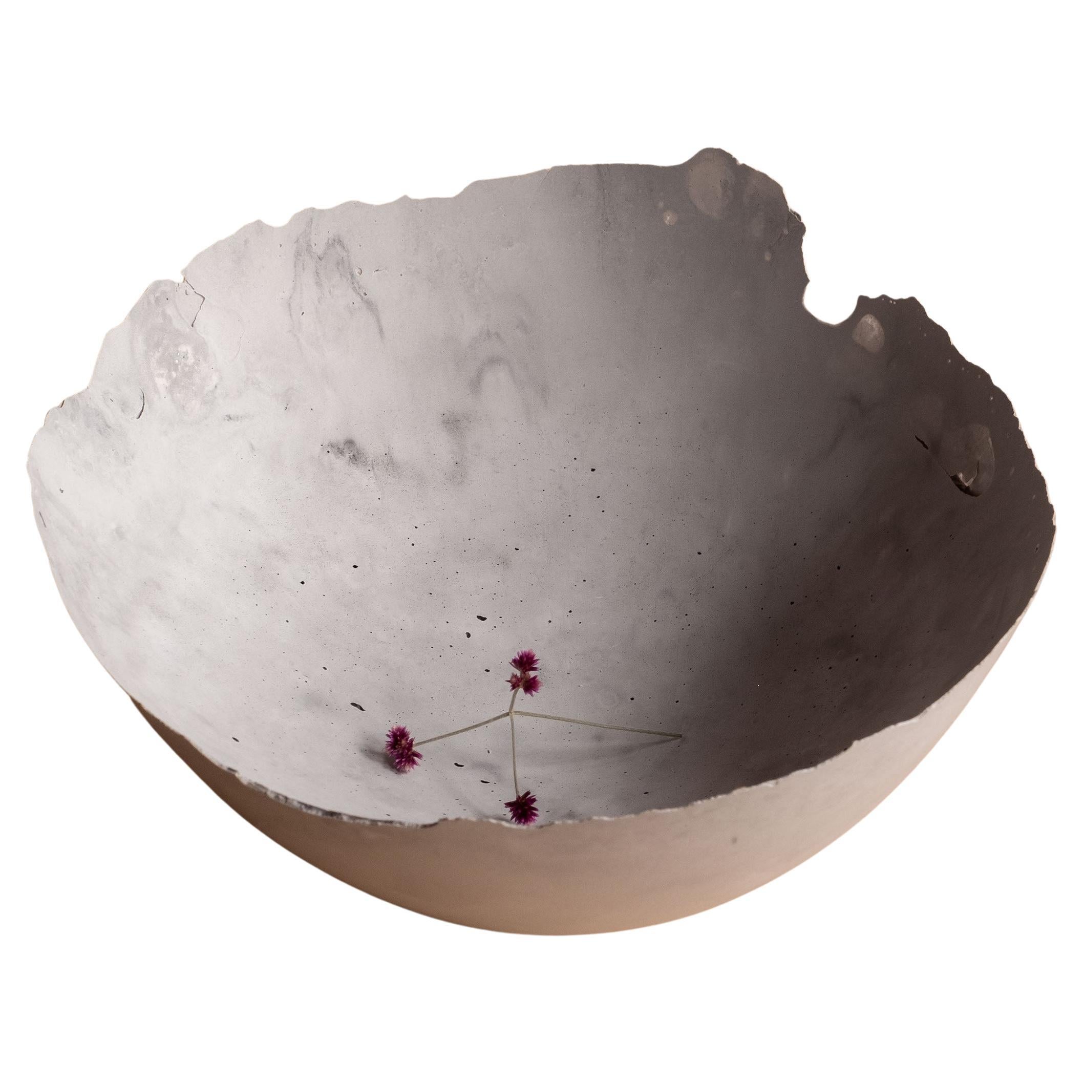 Handmade Cast Concrete Bowl in Grey by UME Studio For Sale