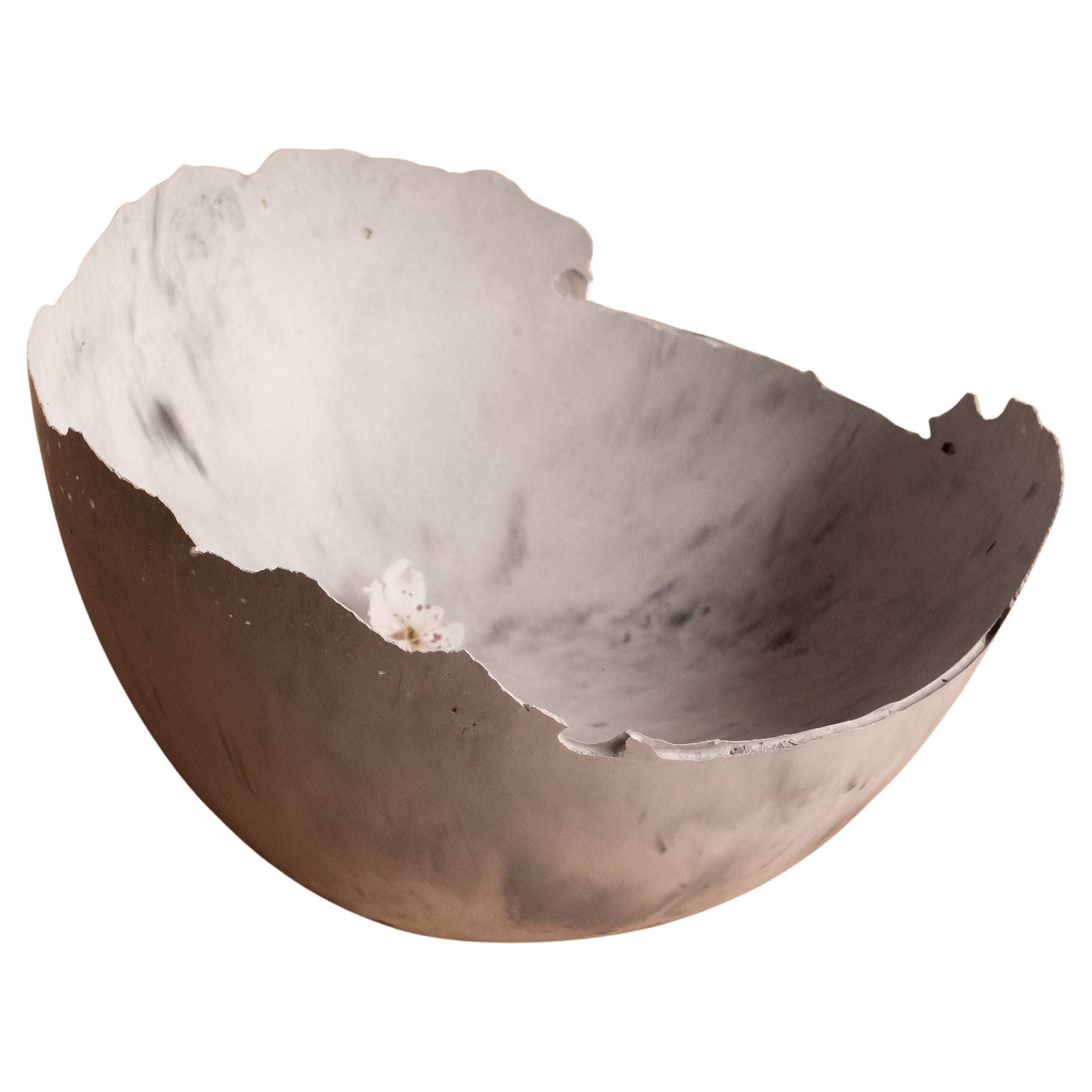 Handmade Cast Concrete Bowl in Grey by UME Studio For Sale