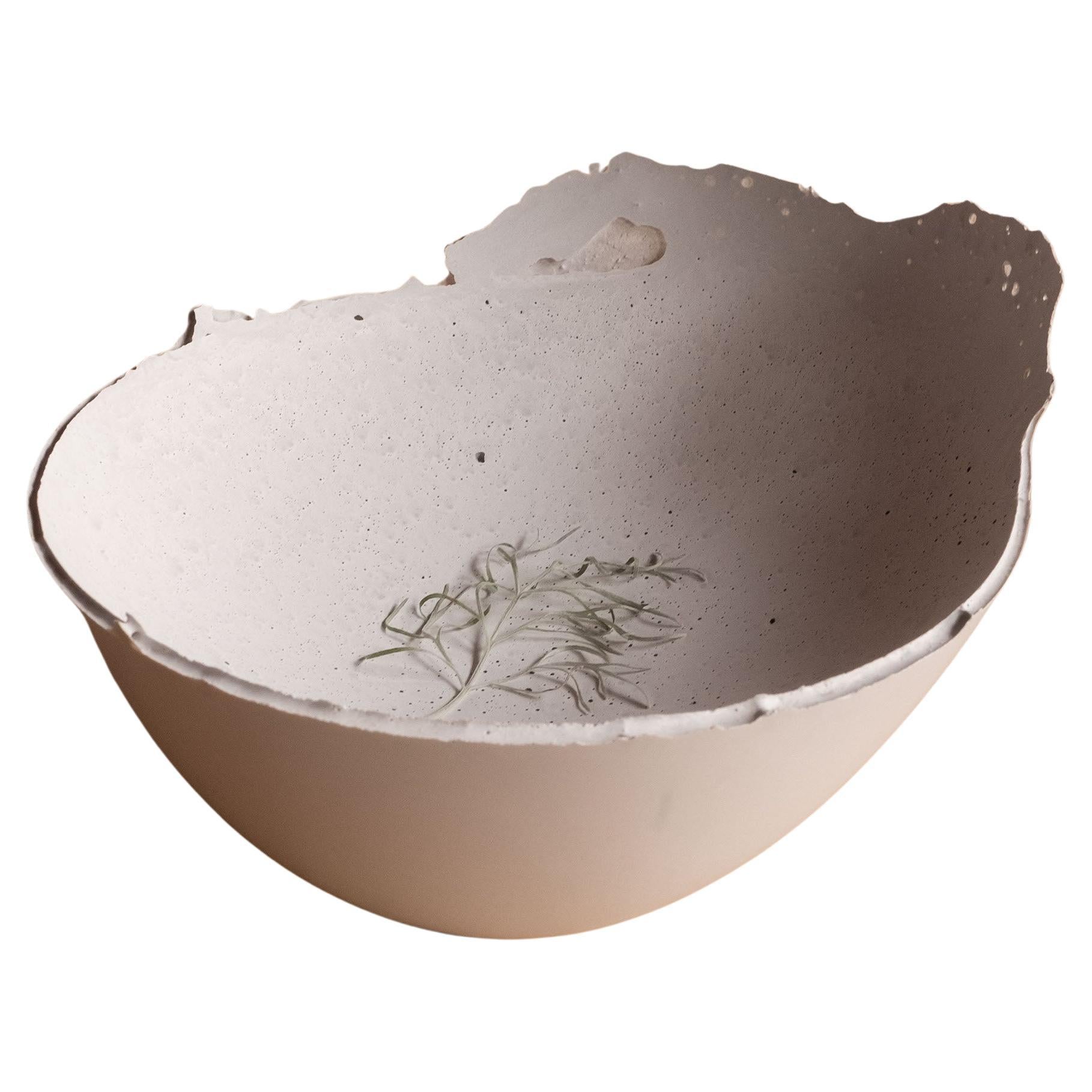 Handmade Cast Concrete Bowl in Grey by UME Studio For Sale