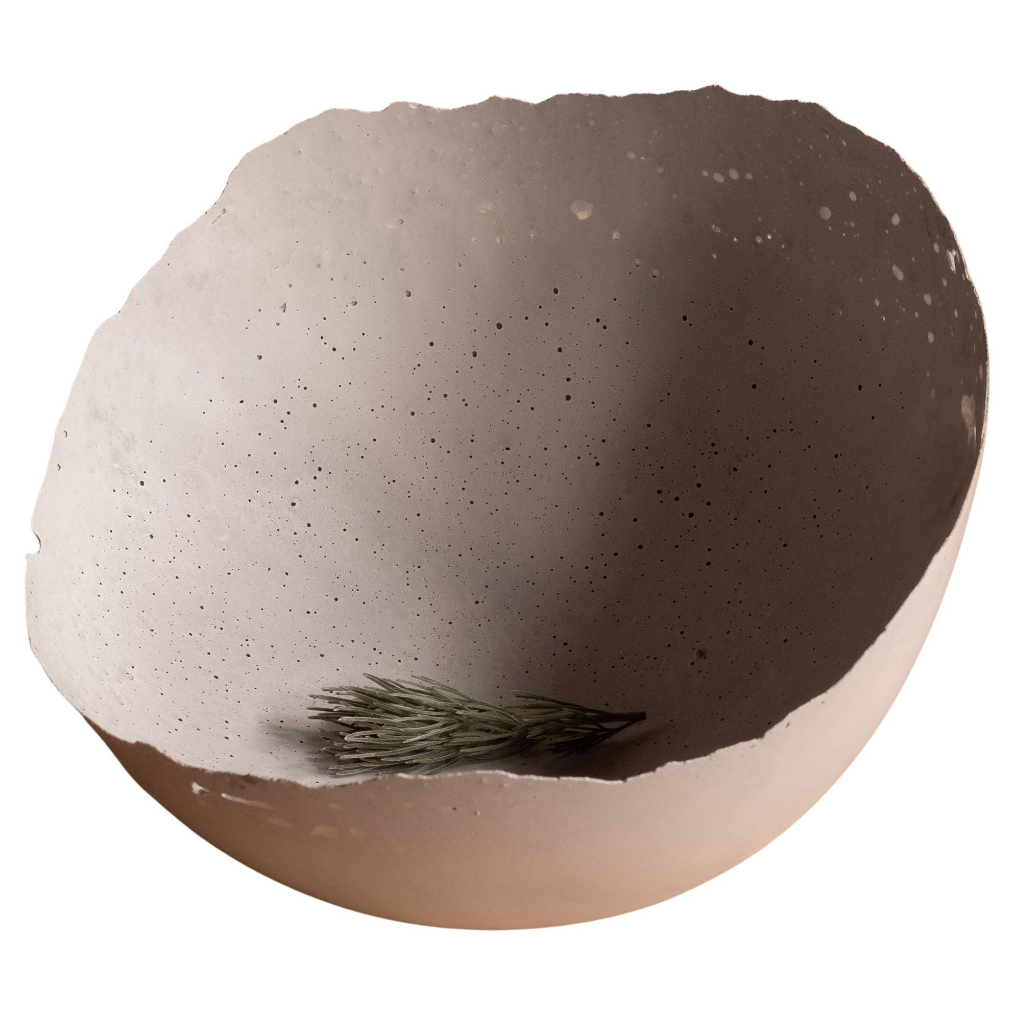 Handmade Cast Concrete Bowl in Grey by UME Studio For Sale