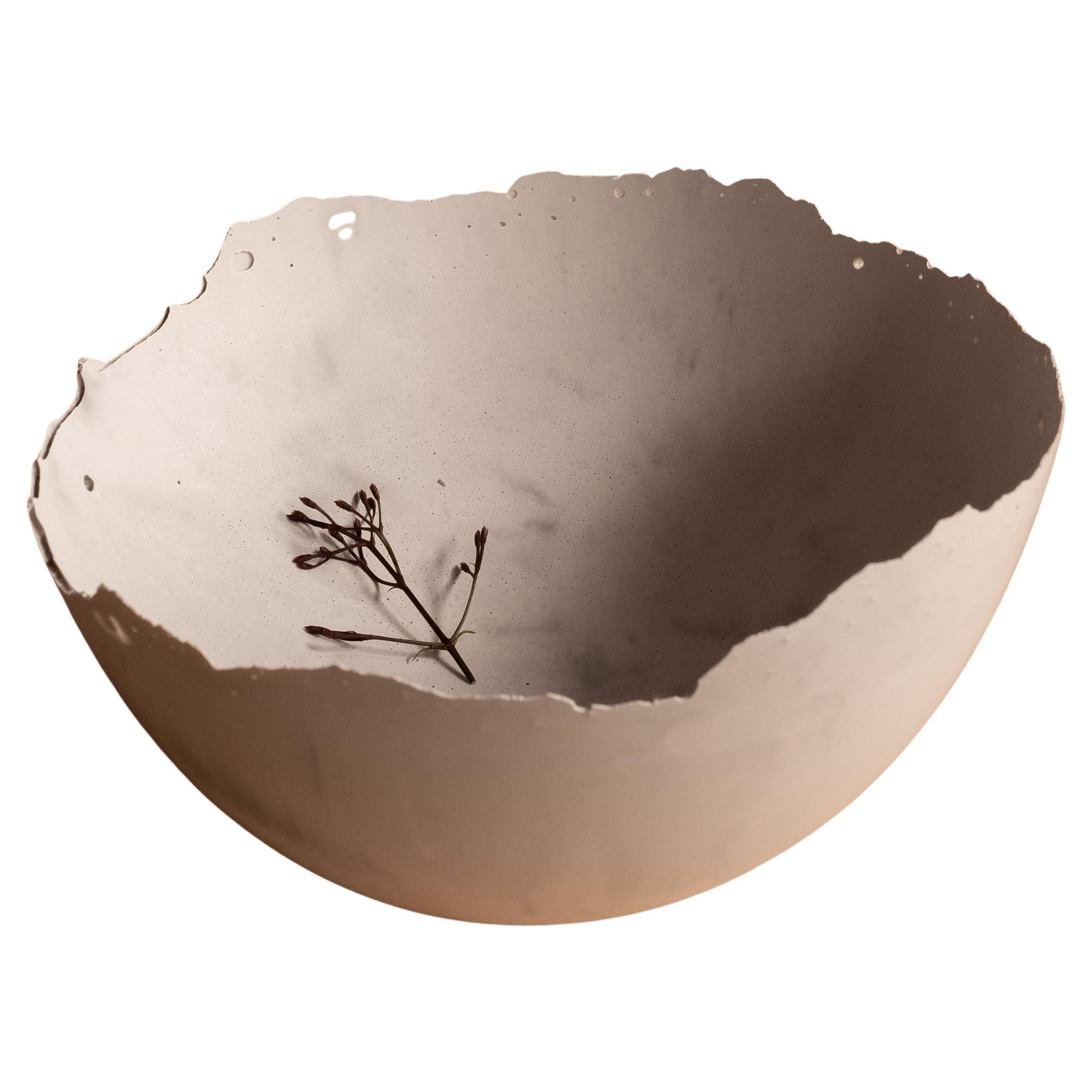 Handmade Cast Concrete Bowl in Grey by UME Studio For Sale