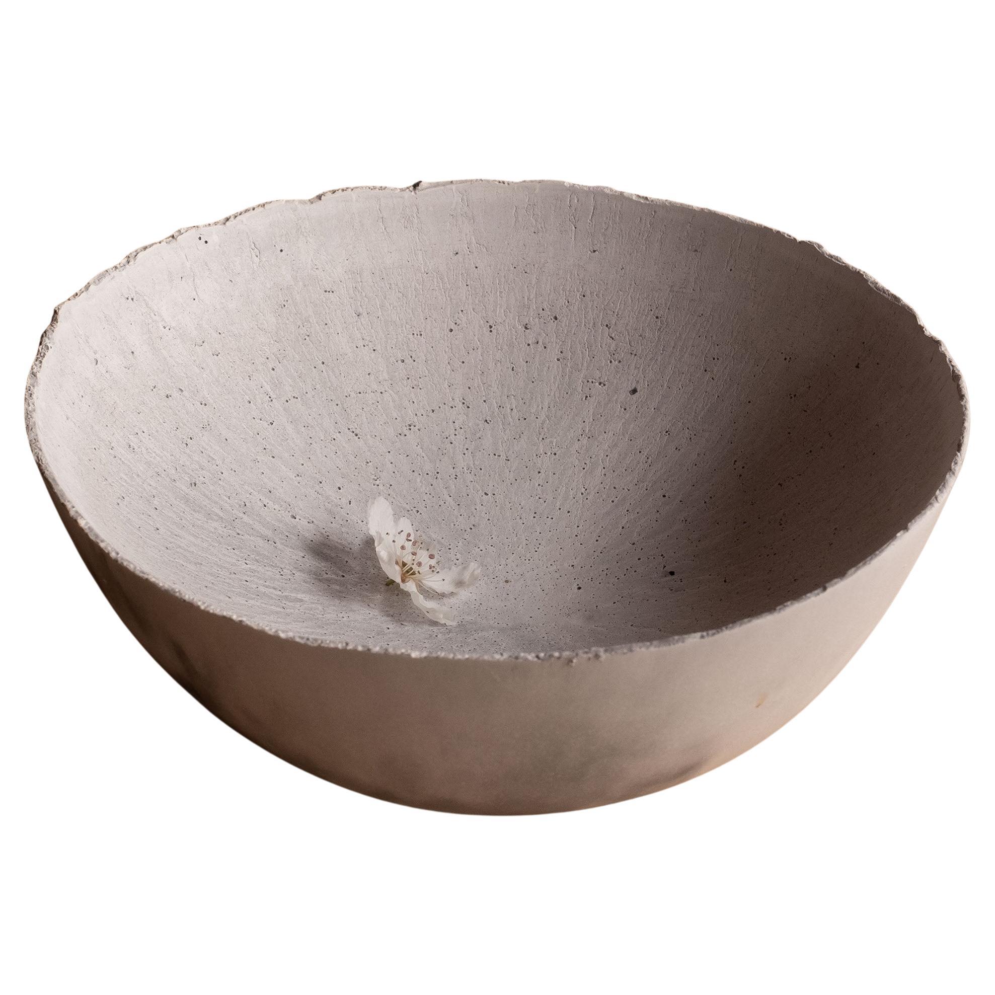 Handmade Cast Concrete Bowl in Grey by UME Studio For Sale