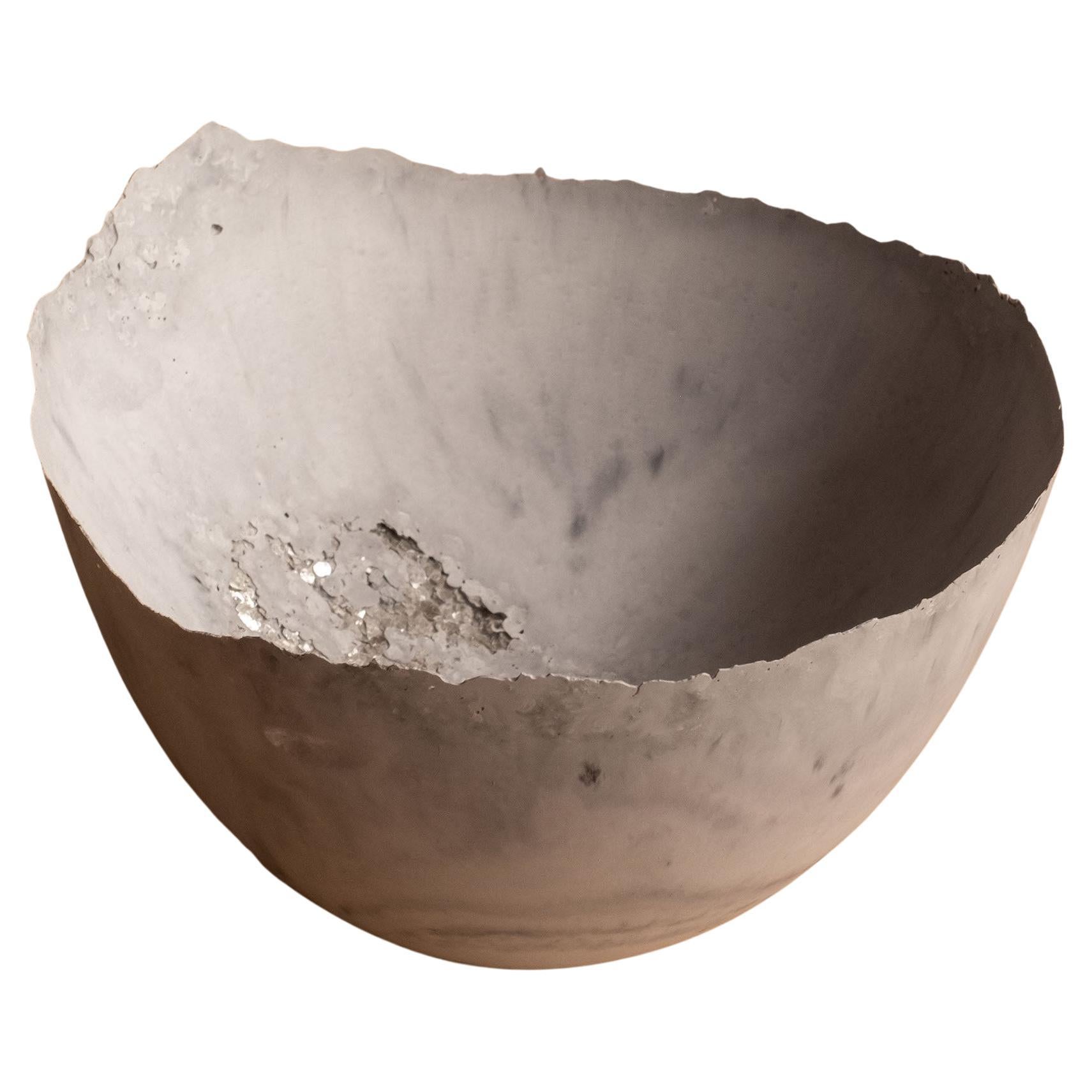 Handmade Cast Concrete Bowl in Grey by UME Studio For Sale