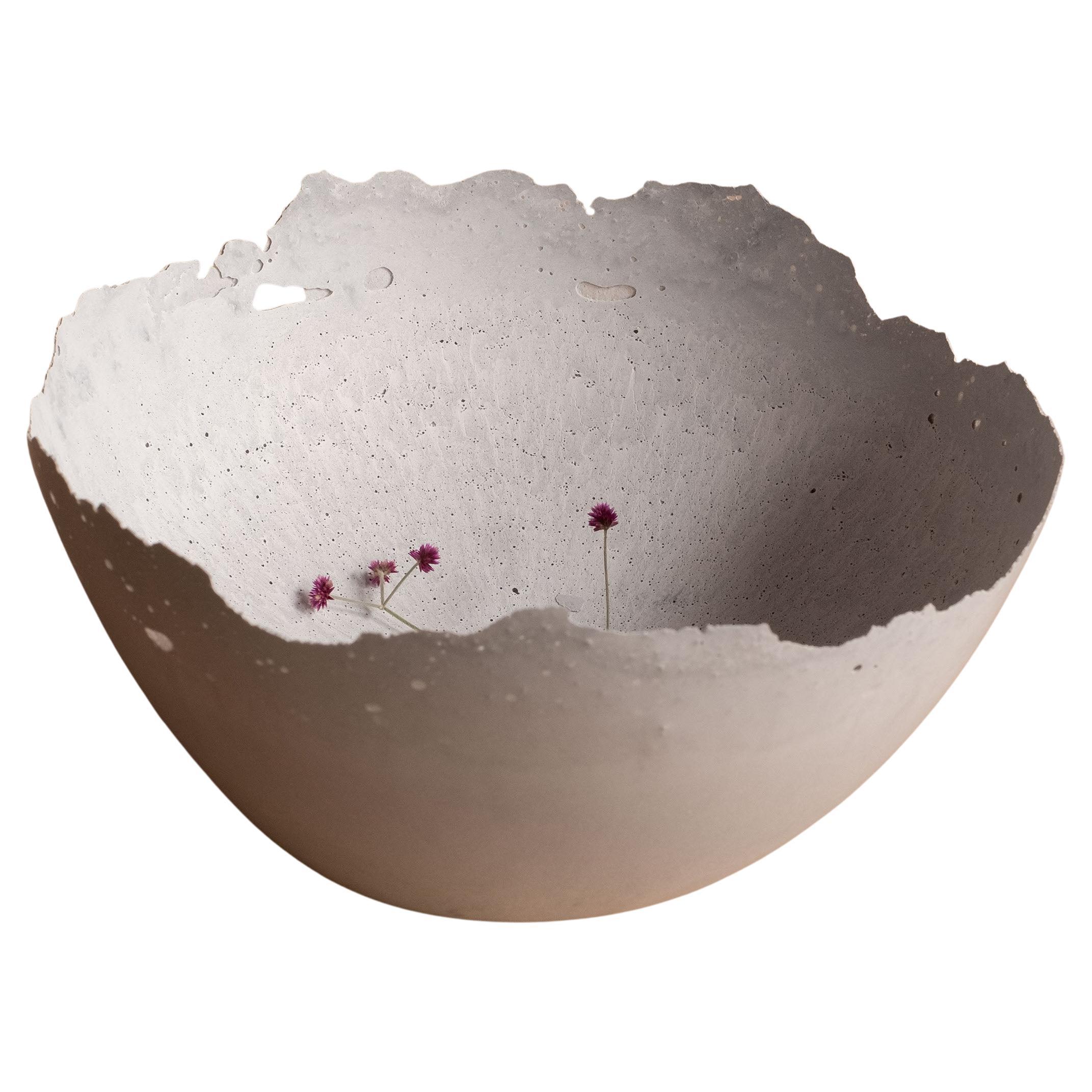 Handmade Cast Concrete Bowl in Grey by UME Studio For Sale