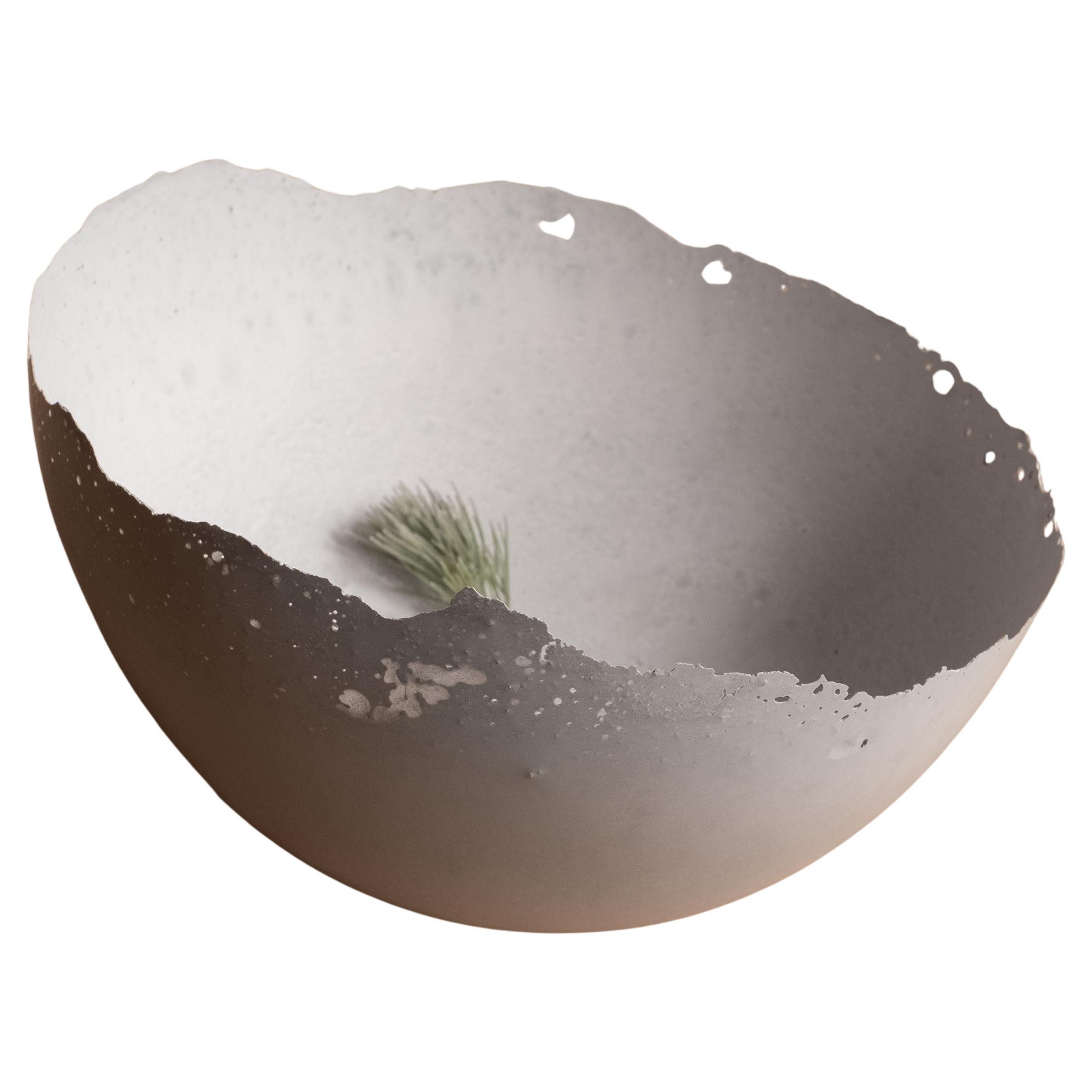 Handmade Cast Concrete Bowl in Grey by UME Studio For Sale