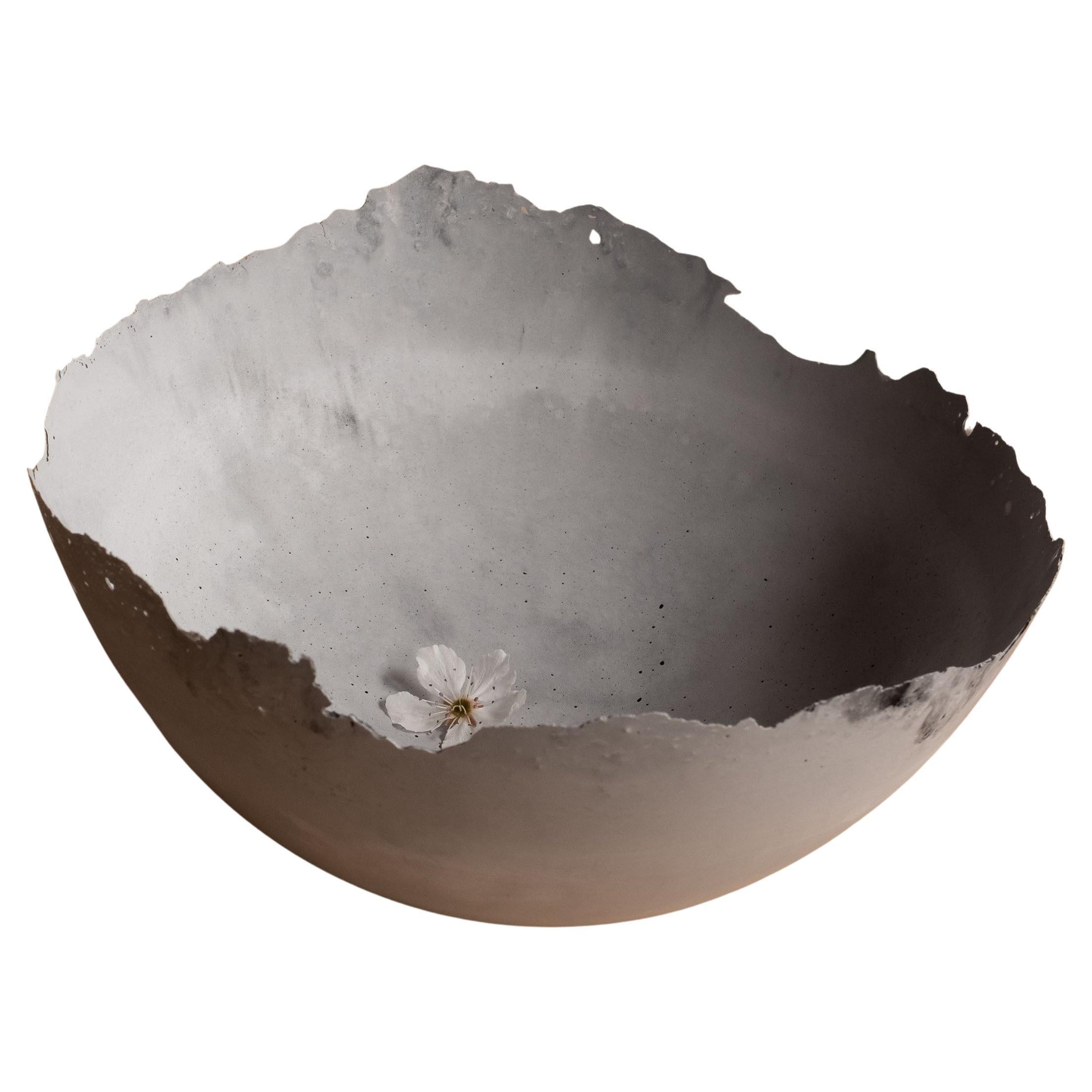 Handmade Cast Concrete Bowl in Grey by UME Studio For Sale
