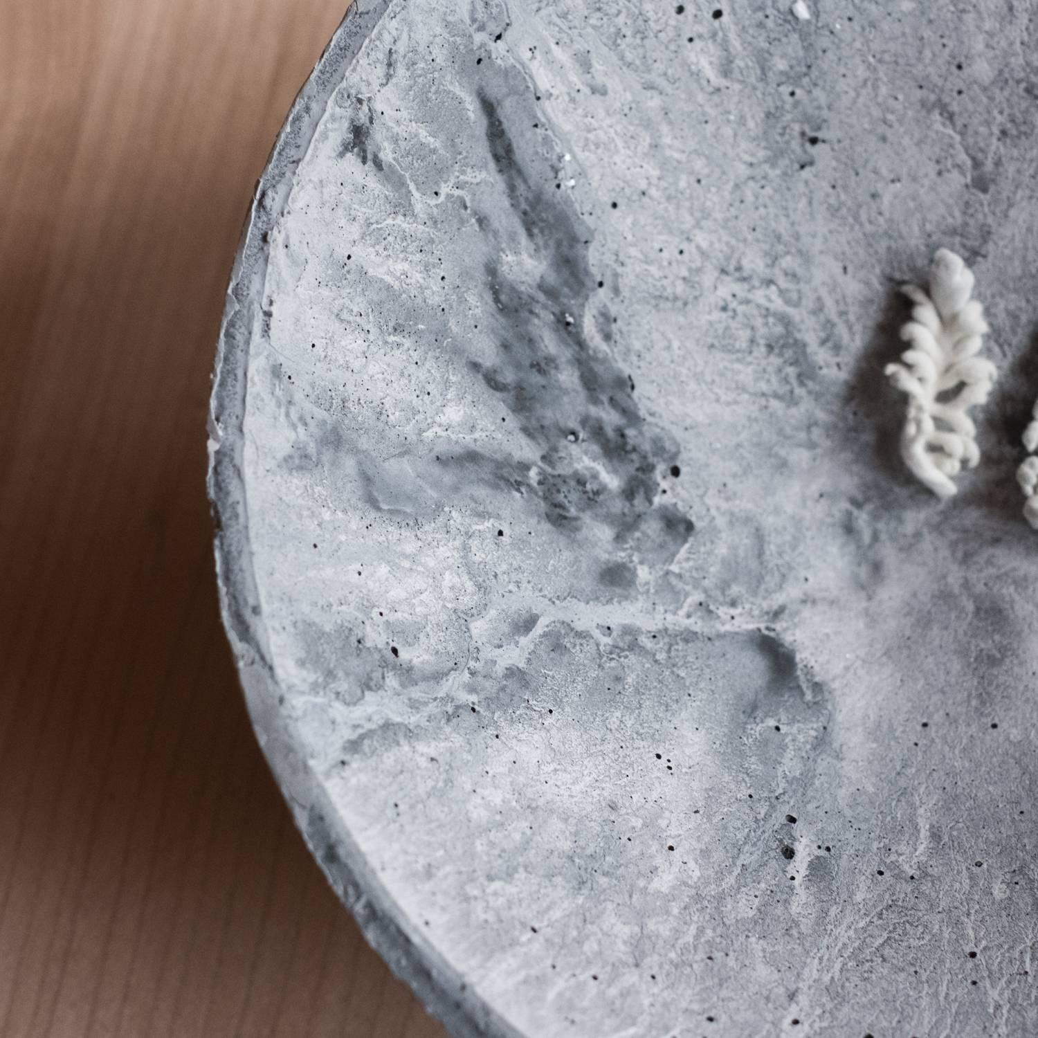 Handmade Cast Concrete Bowl in Grey by UMÉ Studio, Set of Three Small For Sale 7