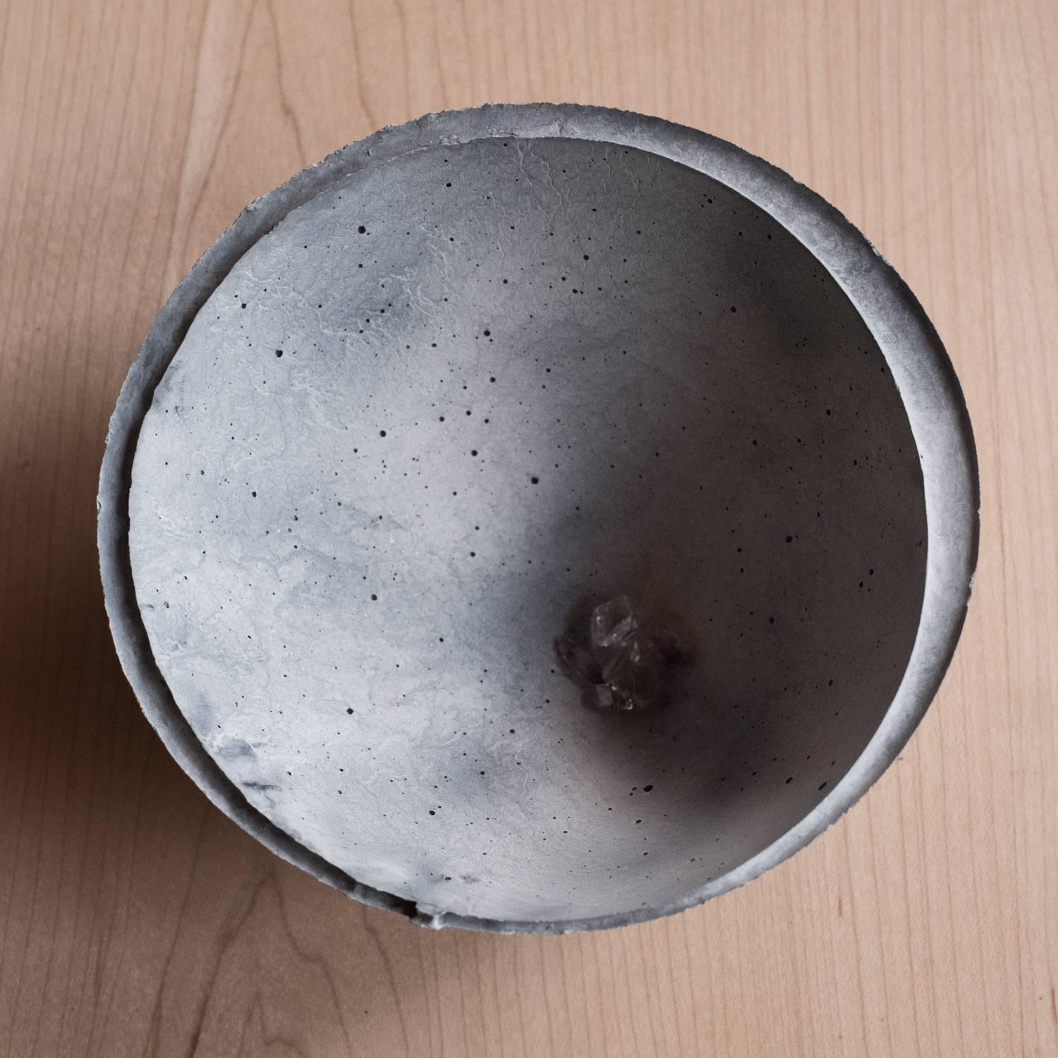 Handmade Cast Concrete Bowl in Grey by UMÉ Studio, Set of Three Small For Sale 10