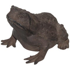 Vintage Handmade Cast Iron Frog Door Stop