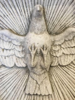 Handmade Cast Stone Dove "Holy Spirit" Religious Plaque