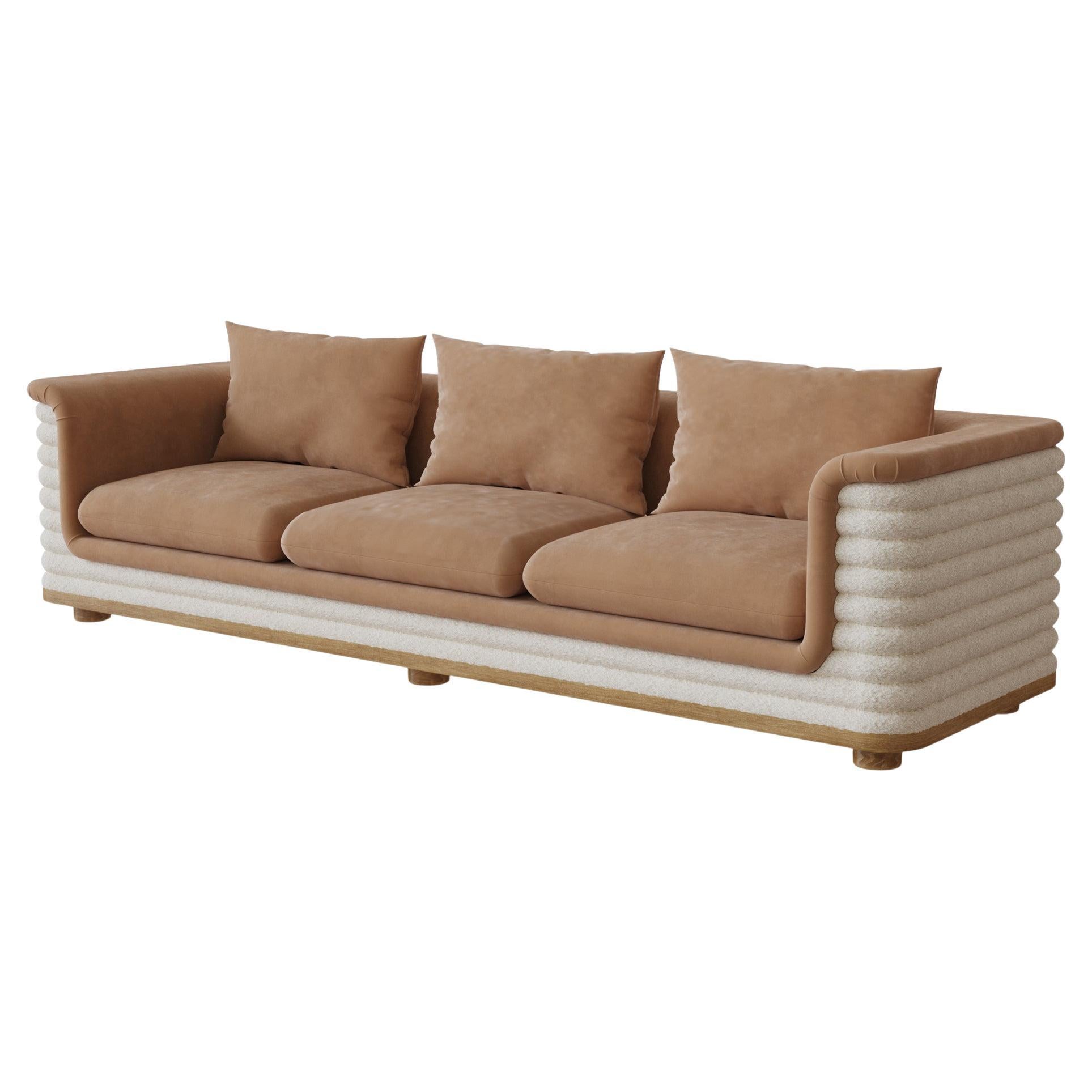 Handmade Céline Sofa Velvet Upholstery with Oak Base by Nolita Harbour