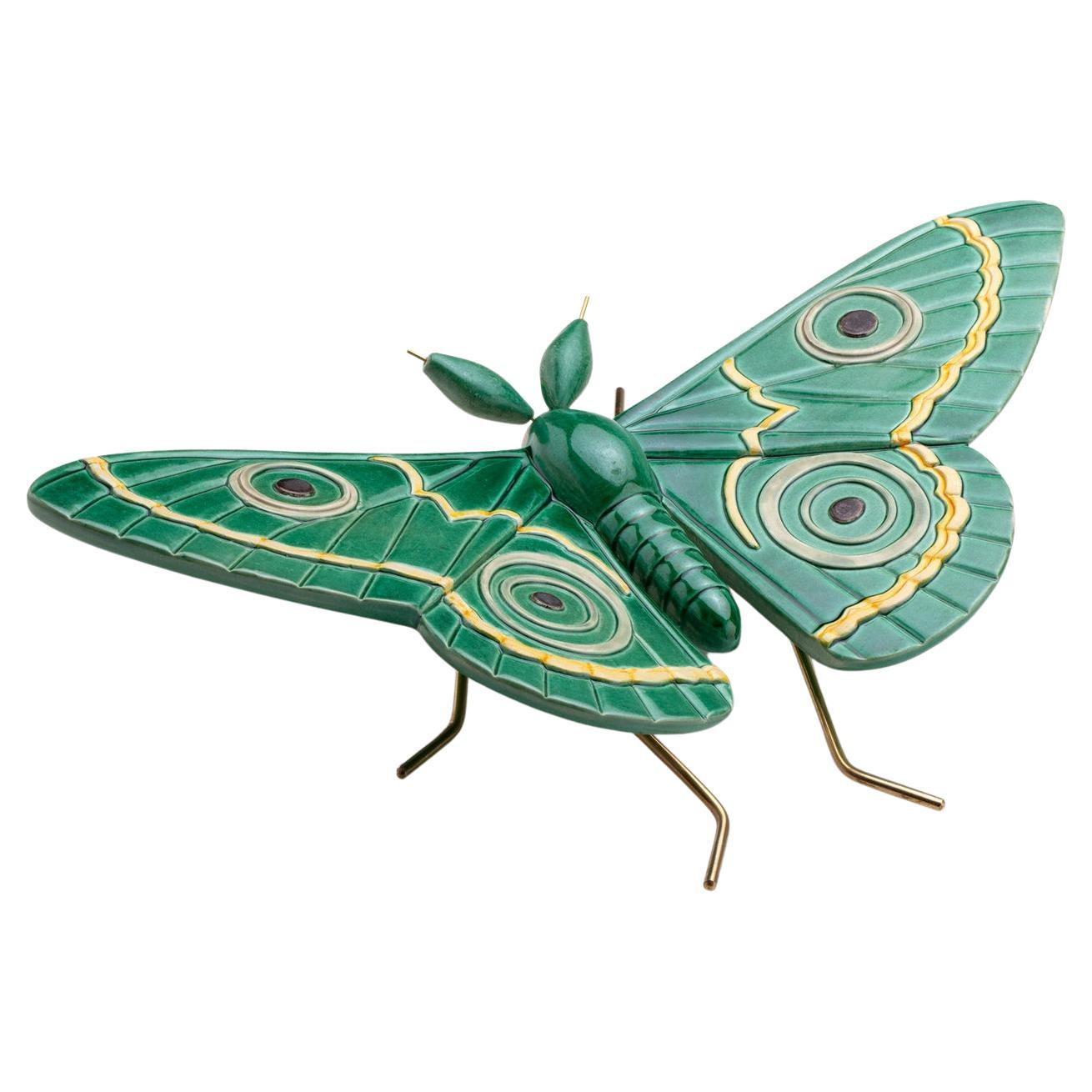 Accesorios de cerámica hechos a mano Fauna Nueva colección Pavo real Verde
