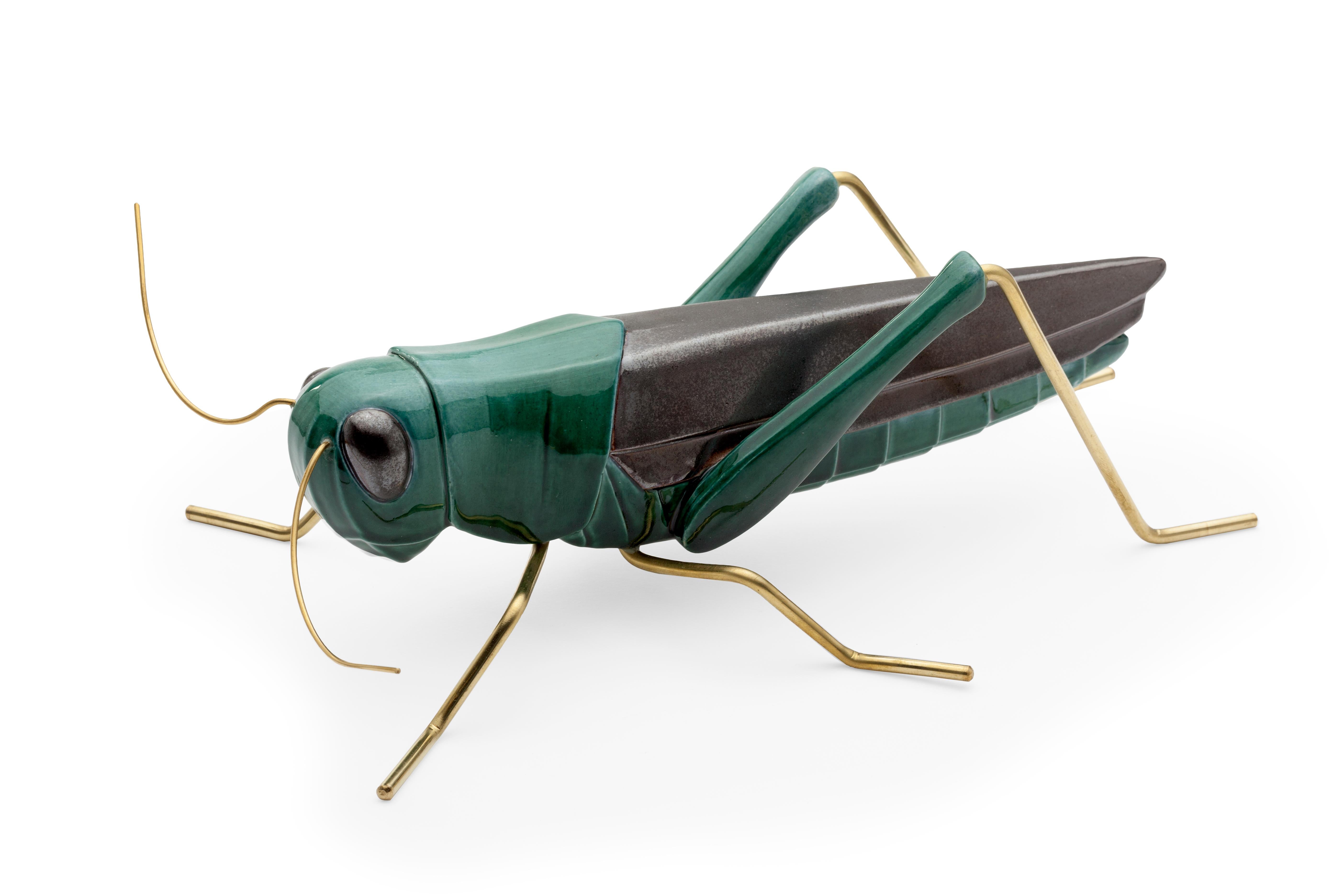Laiton Accessoires en céramique faits main Scorpion Green en vente