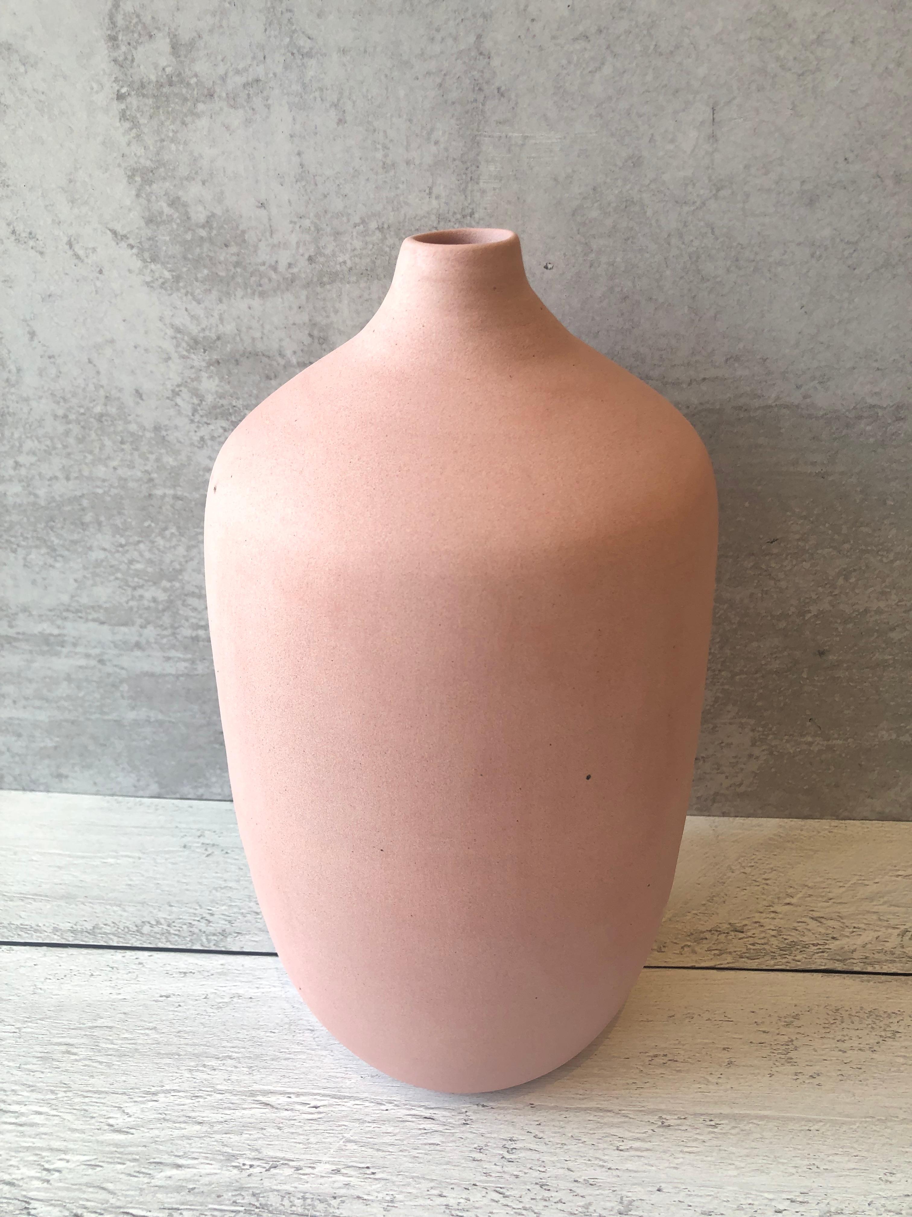 Handmade Ceramic Bottle Vase in Cream, in Stock 5
