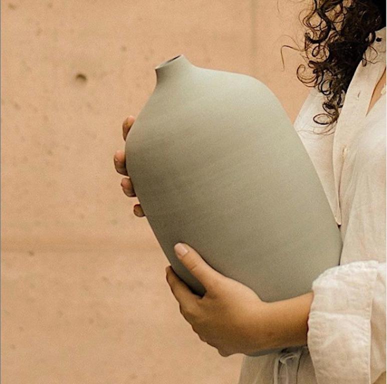 Handmade Ceramic Bottle Vase in Cream, in Stock 6