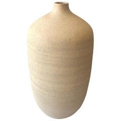 Handmade Ceramic Bottle Vase in Sand, in Stock