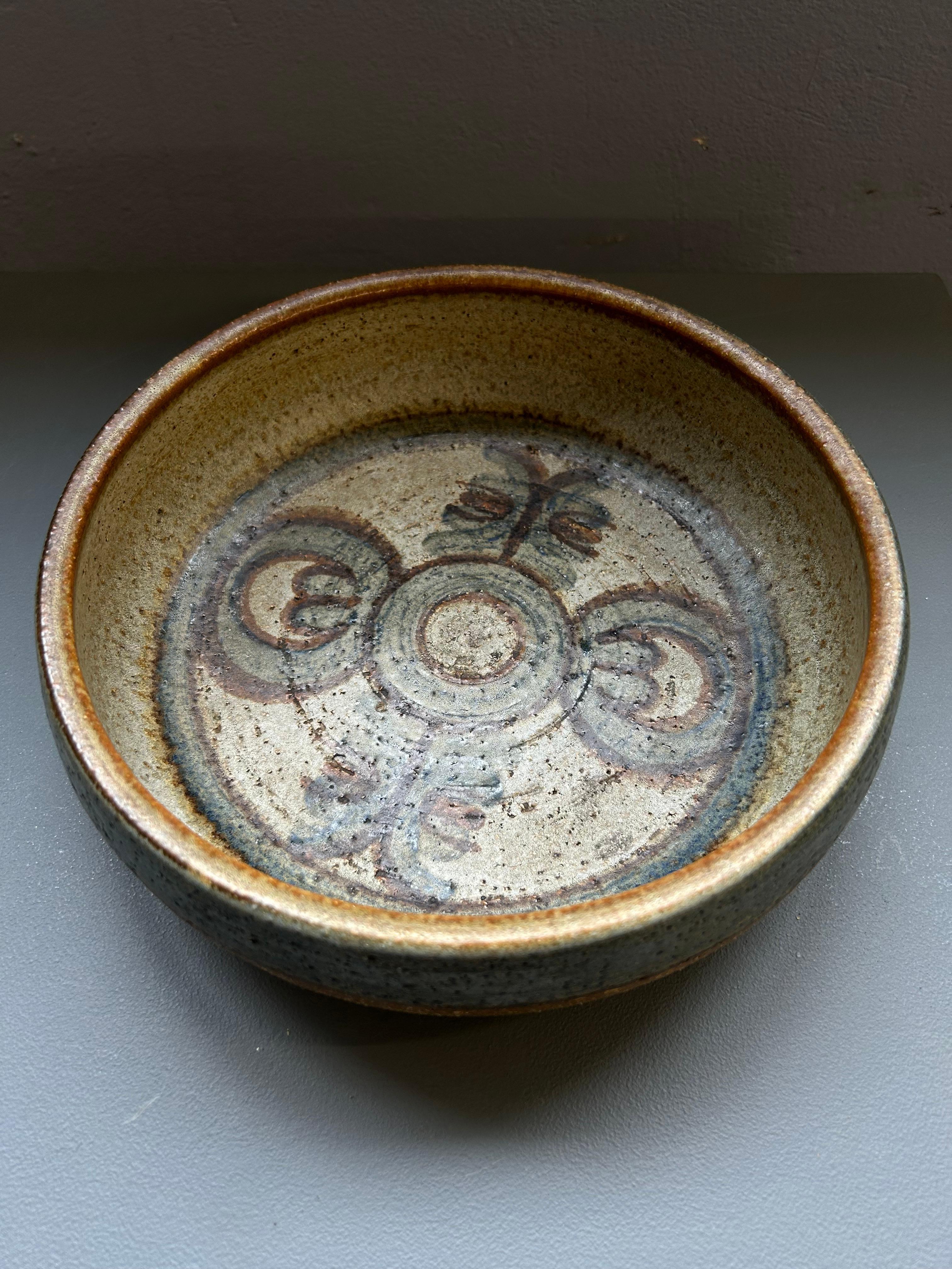 Danish Handmade ceramic bowl by Søholm Denmark 1960’s For Sale