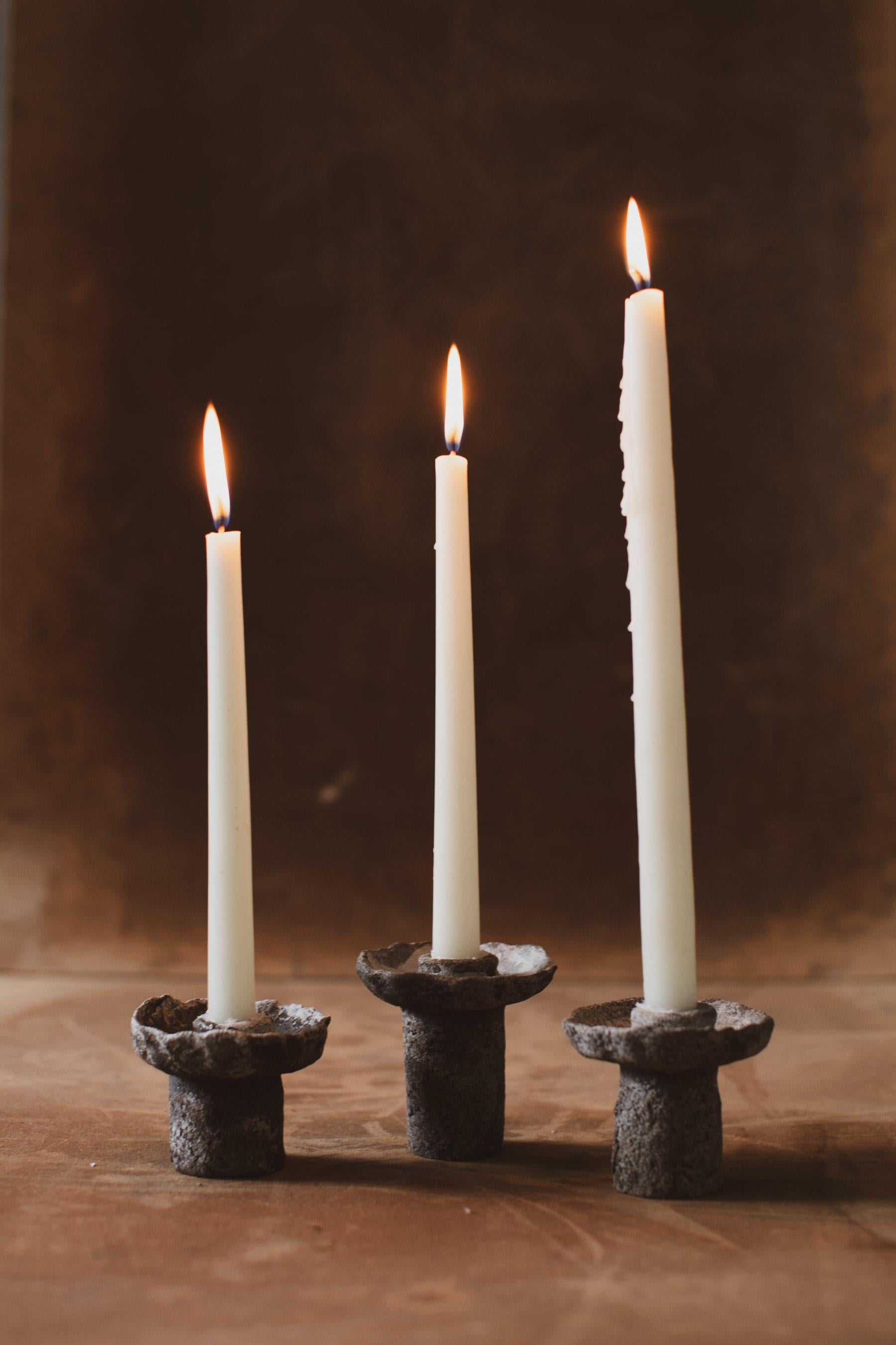 American Handmade Ceramic Candlestick Holders by Mugly, NYC For Sale