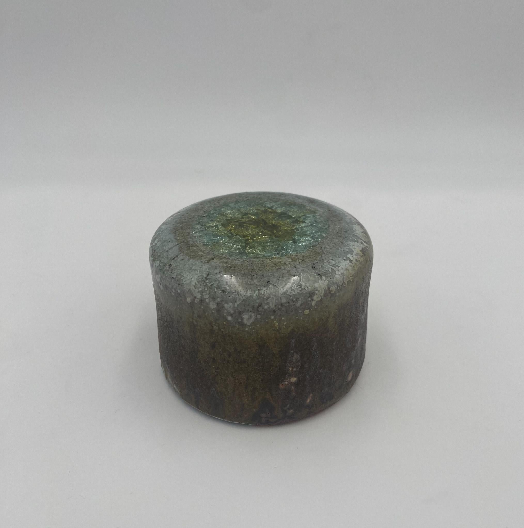 Handmade Ceramic & Crackle Glass Paperweight,  United States, c.1970 For Sale 9