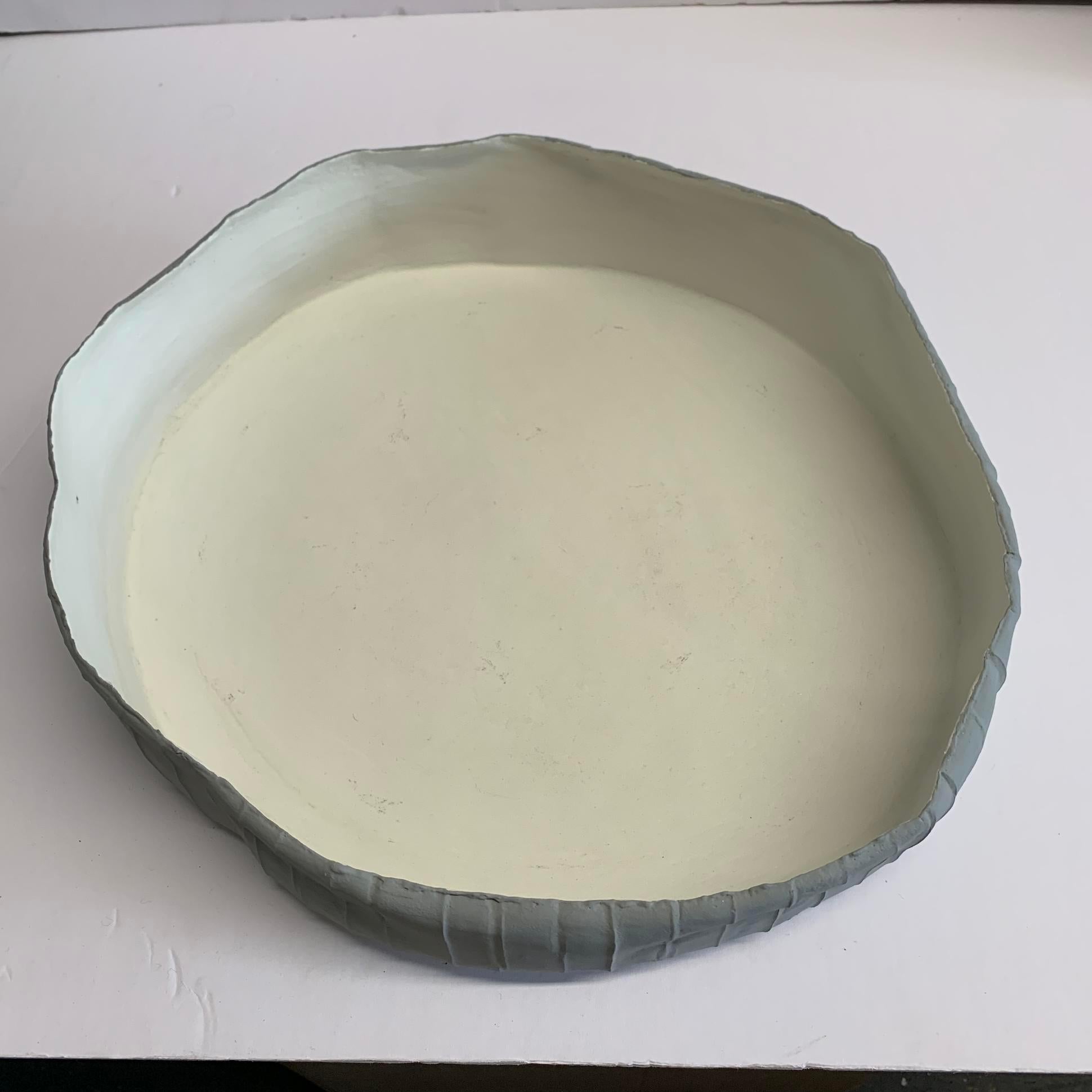 Italian Handmade Ceramic Grey and White Bowl, Italy, Contemporary
