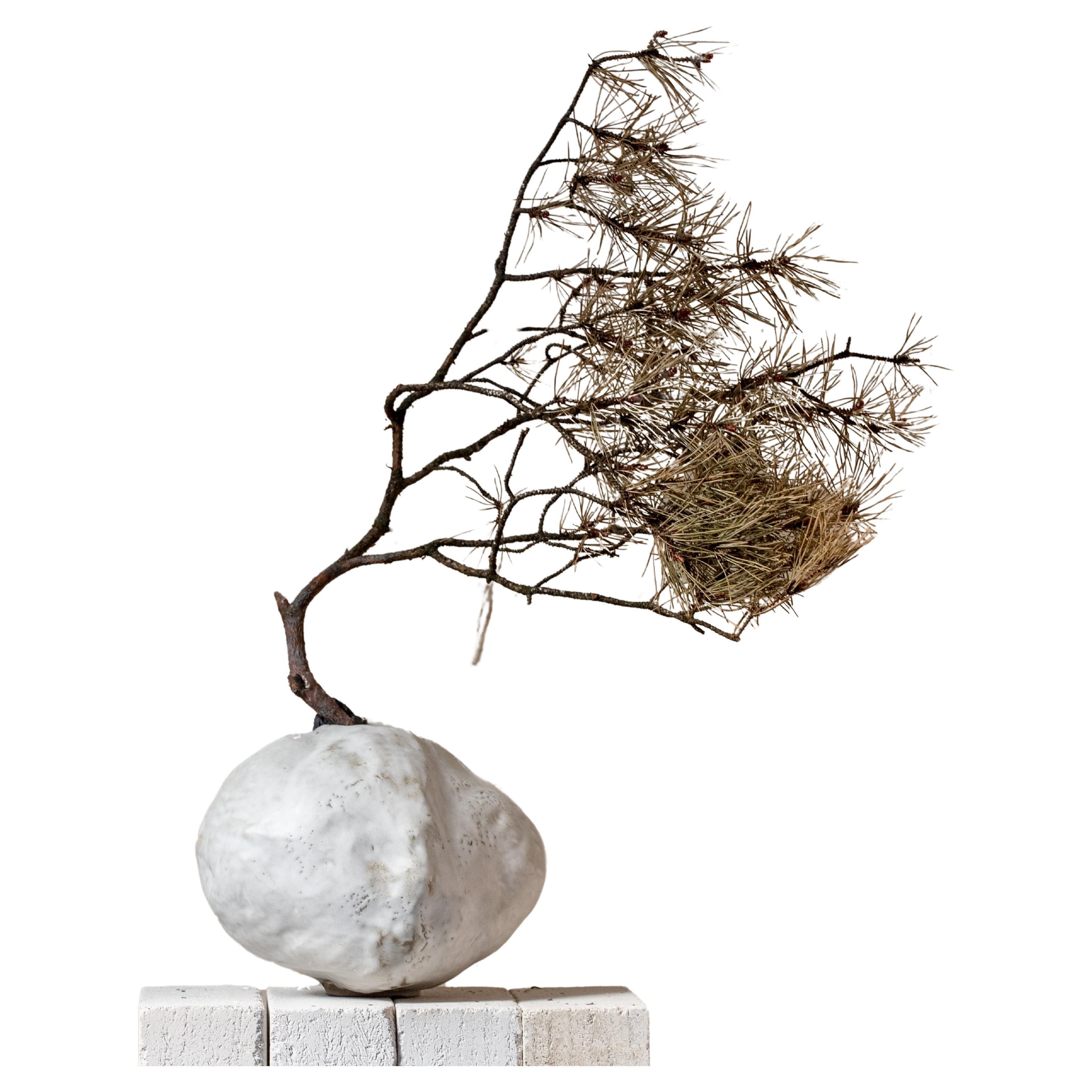 Handmade Ceramic Japanese Style WABI SABI VASE STONE #3  Modern Stoneware For Sale