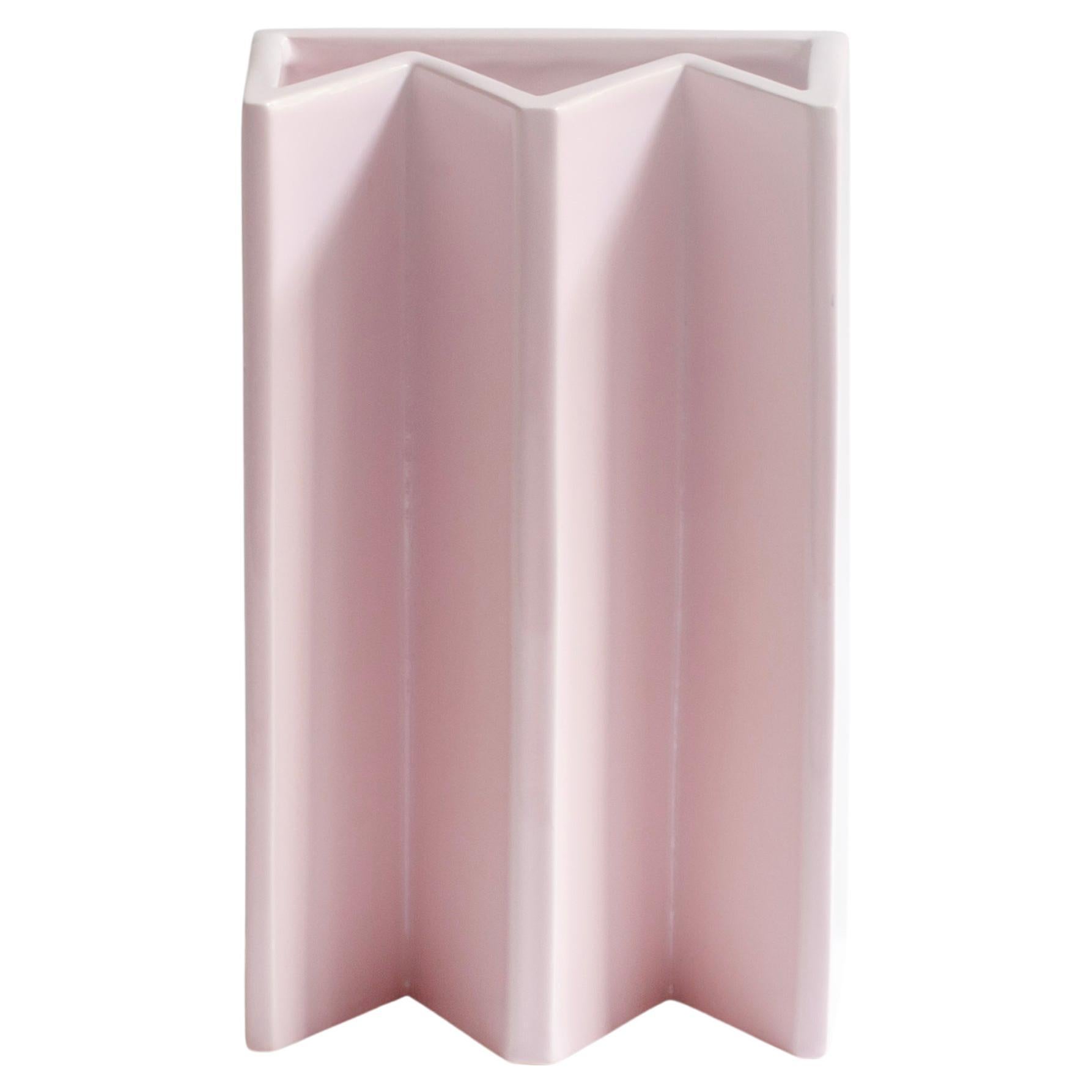 Handgefertigte rosa Vase „King“ aus Keramik, inspiriert von Chess, hergestellt in Italien