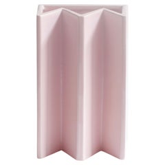 Handmade ceramic "King" pink vase inspired by Chess, made in Italy