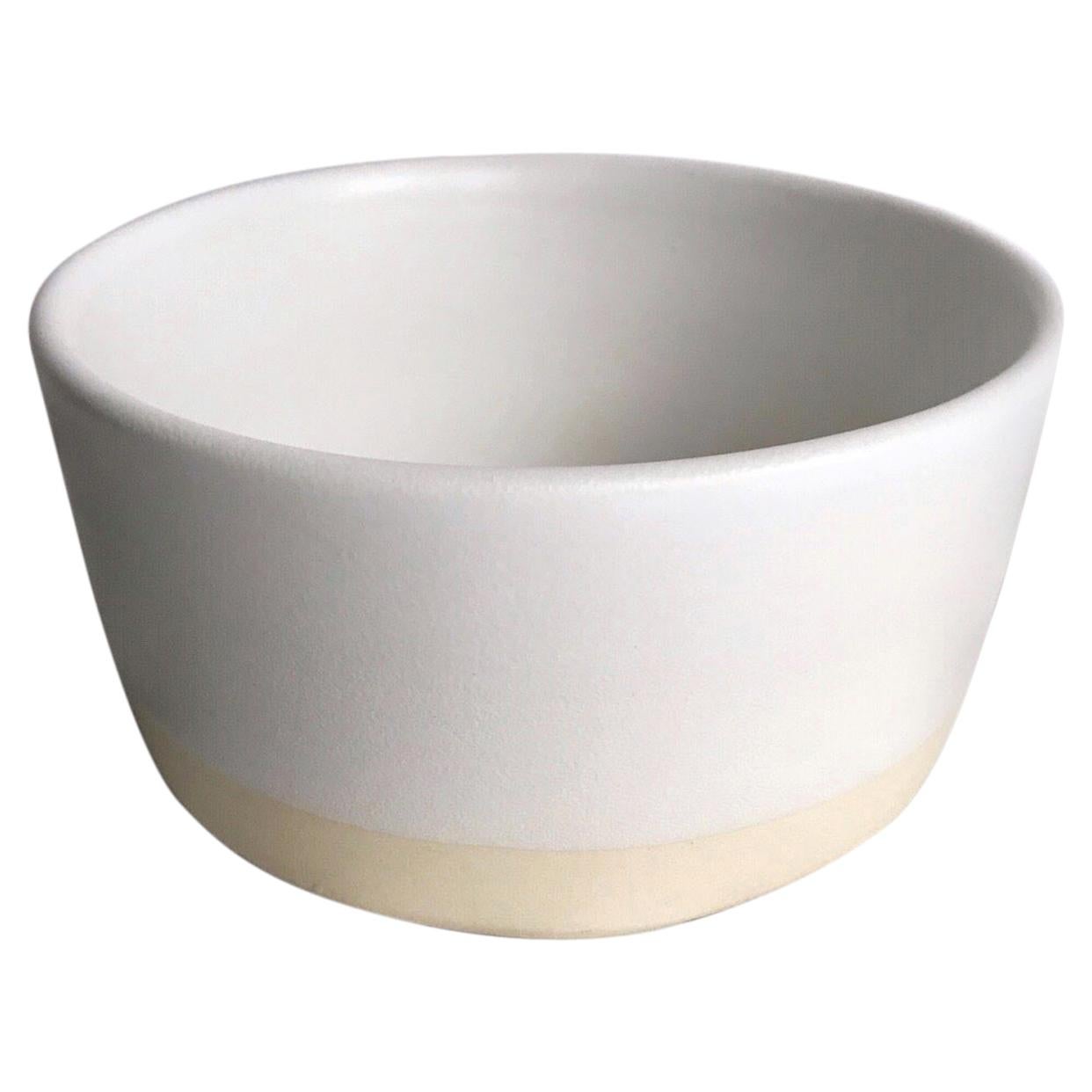 Handmade Ceramic Matte Bowl in White, in Stock For Sale