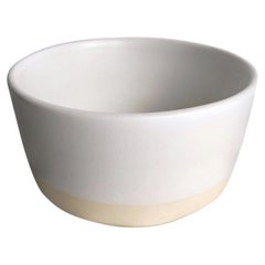 Handmade Ceramic Matte Bowl in White, in Stock