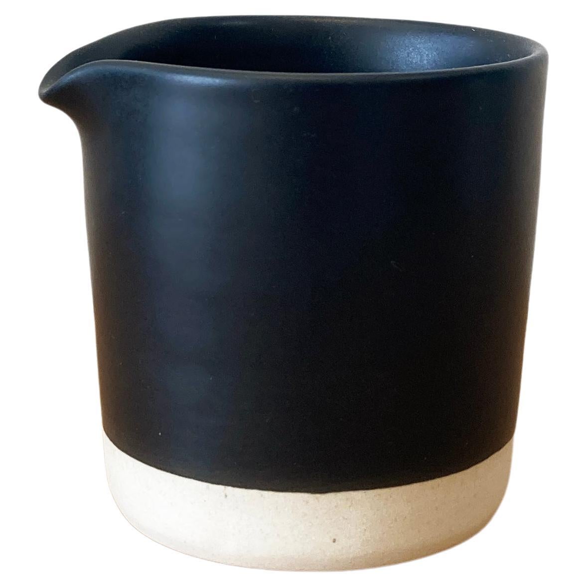 Handmade Ceramic Matte Creamer in Black, in Stock For Sale