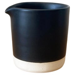 Handmade Ceramic Matte Creamer in Black, in Stock