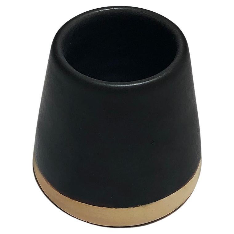 Handmade Ceramic Matte Espresso Cup in Black, in Stock