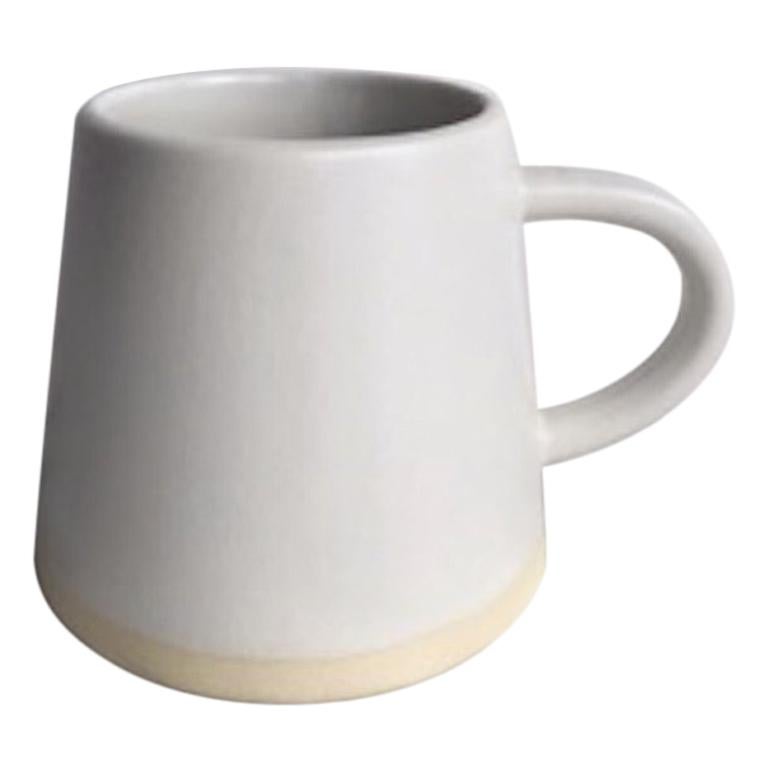 Handmade Ceramic Matte Mug in White, in Stock