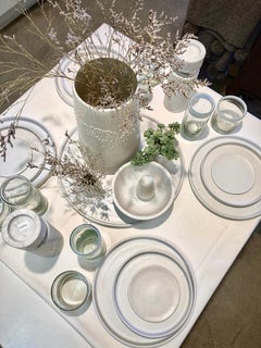 Handmade Ceramic Matte Platter in White, in Stock