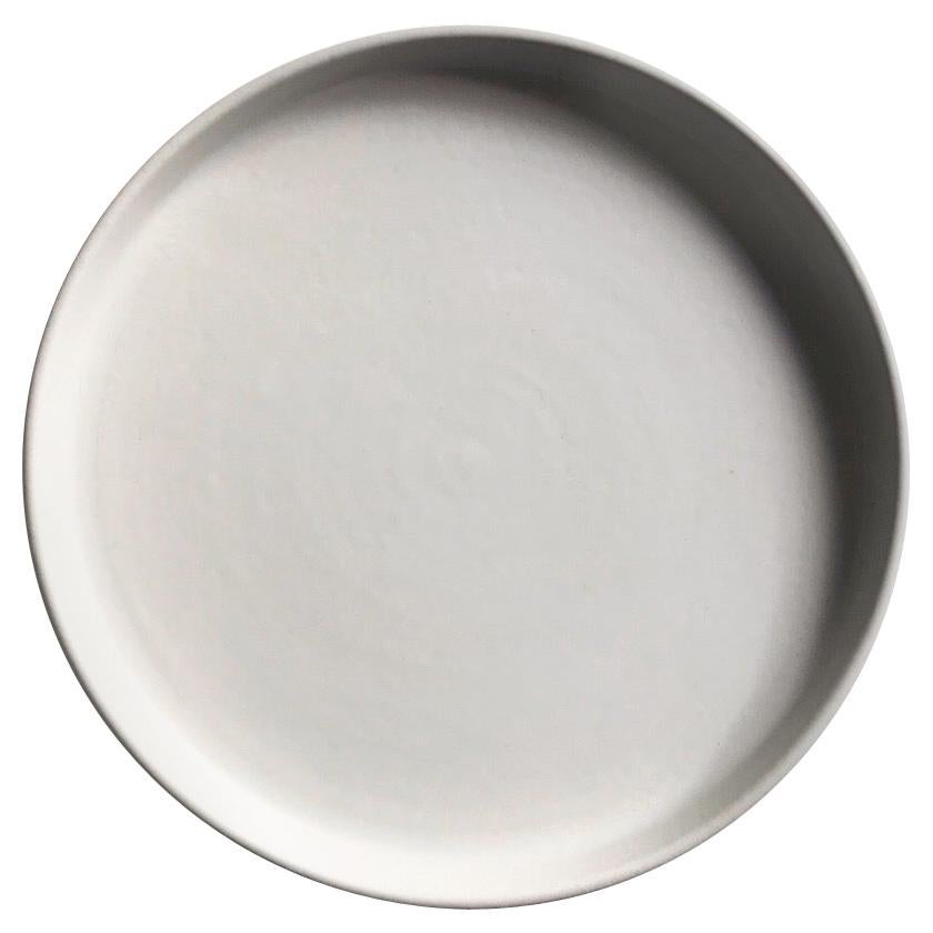 Handmade Ceramic Matte Salad Plate in White, in Stock
