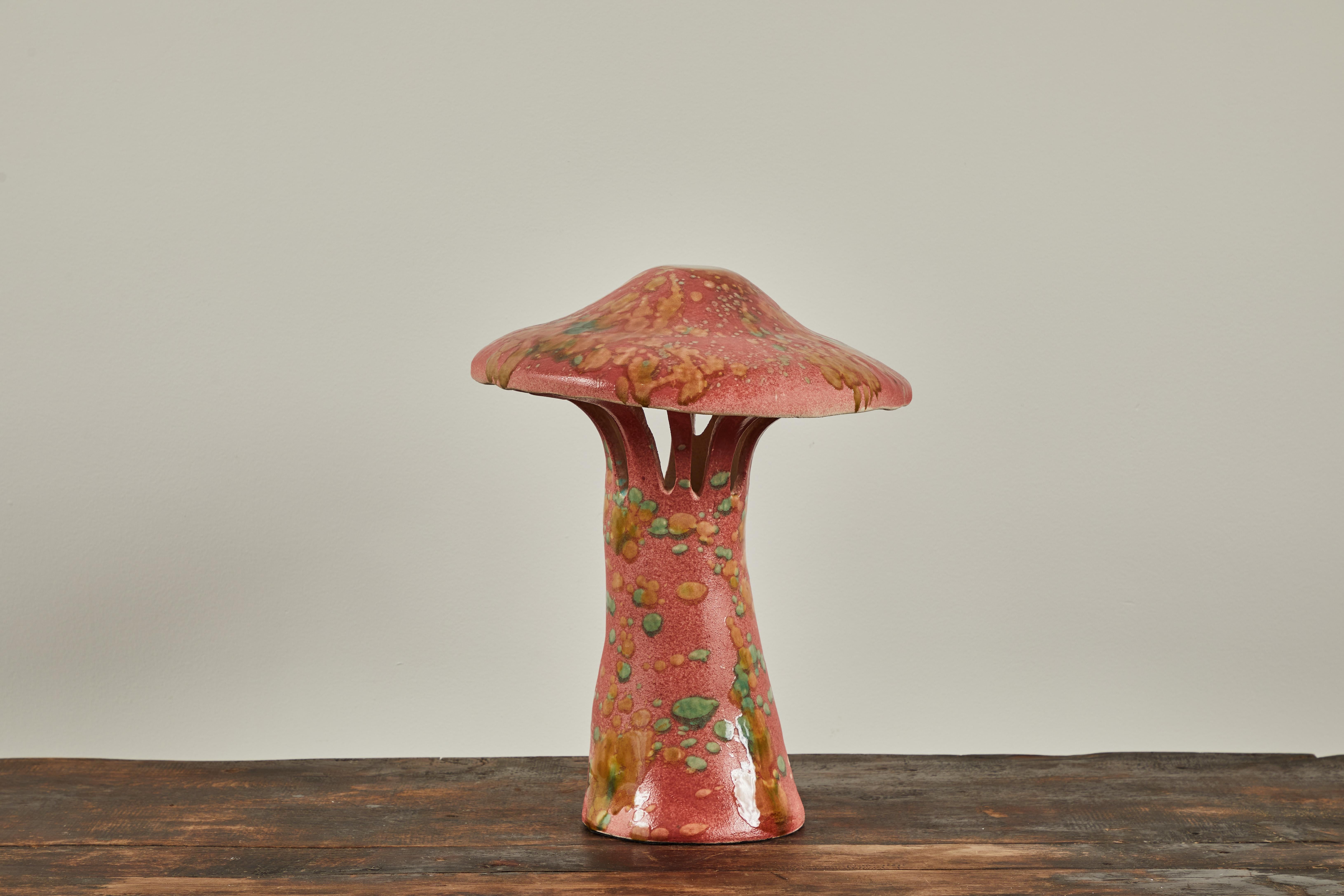 Handmade Ceramic Mushroom Table Lamp by Atelier MVM In Good Condition In Los Angeles, CA