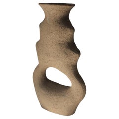 Handmade Ceramic Organic Texture Brown Stoneware Vase by Maku Ceramic
