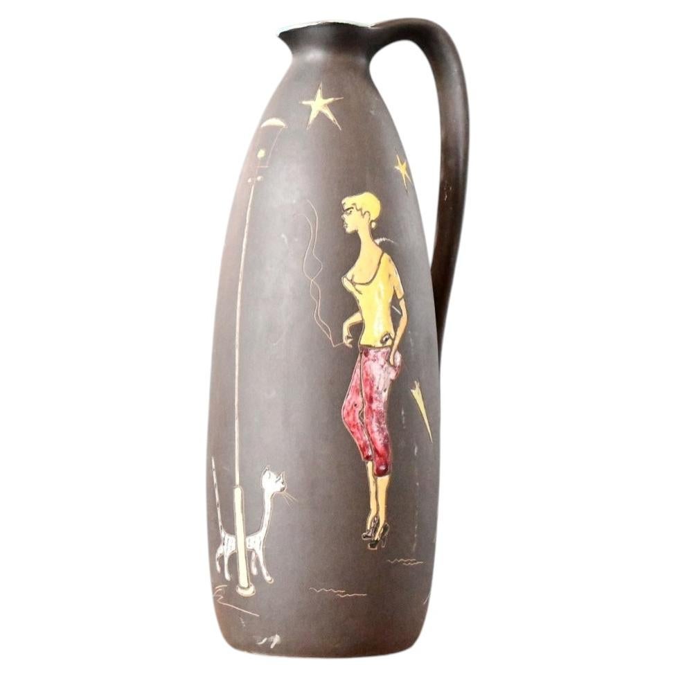 Handmade Ceramic 'Paris' Pitcher by Keto Keramik Circa 1950s
