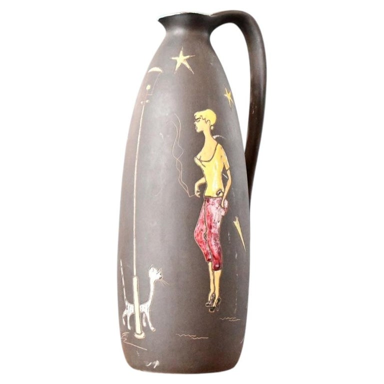 Handmade Ceramic 'Paris' Pitcher by Keto Keramik Circa 1950s