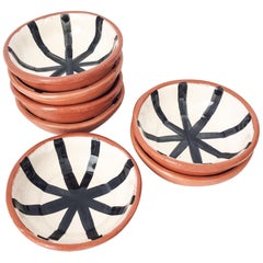 Handmade Ceramic Small Bowl with Graphic Black and White Design, in Stock