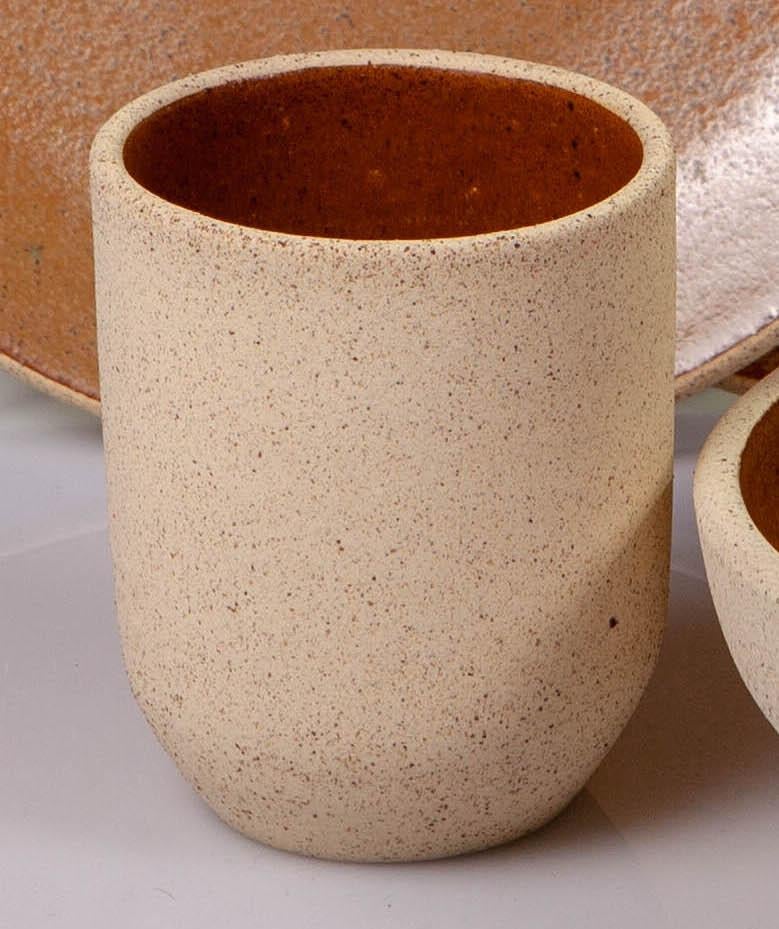 Mexican Handmade Ceramic Stoneware Bowl in Ochre, in Stock