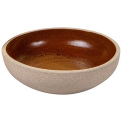 Handmade Ceramic Stoneware Bowl in Ochre, in Stock