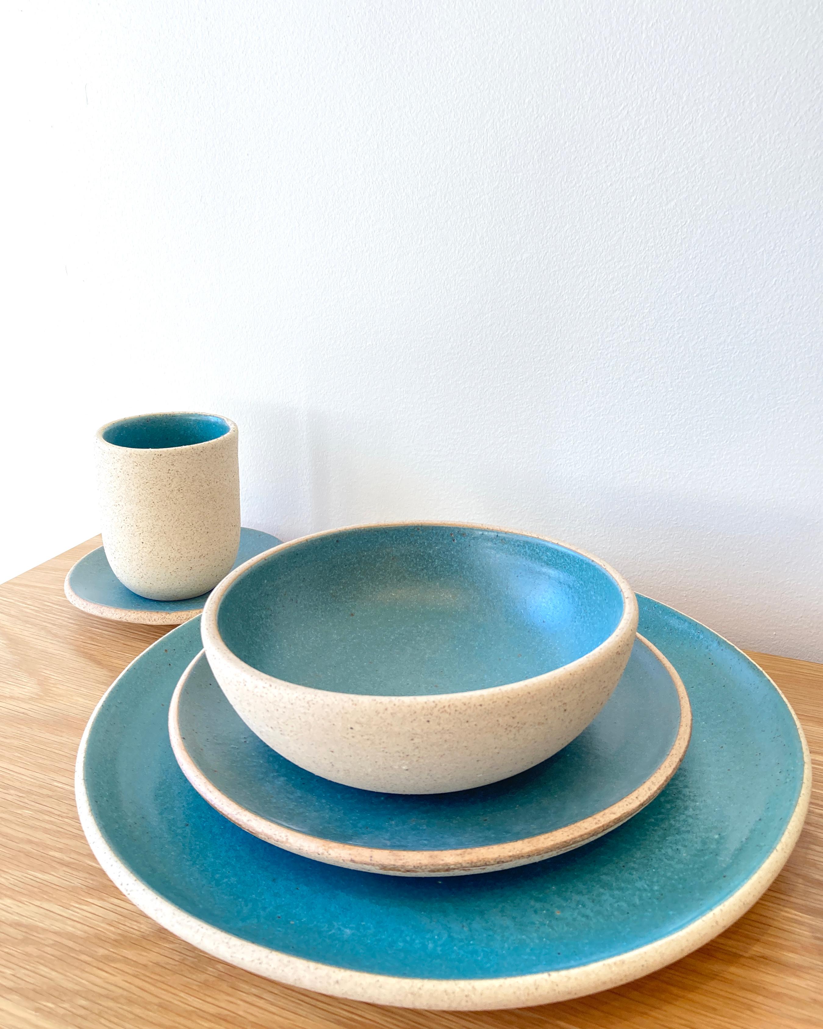 Hand-Crafted Handmade Ceramic Stoneware Bowl in Turquoise, in Stock