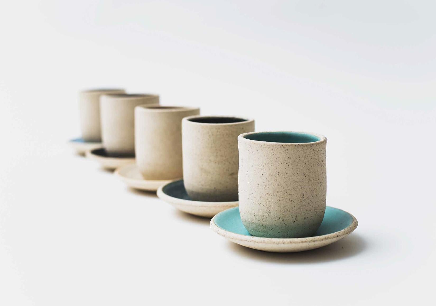 Hand-Crafted Handmade Ceramic Stoneware Cup in Ivory, In Stock