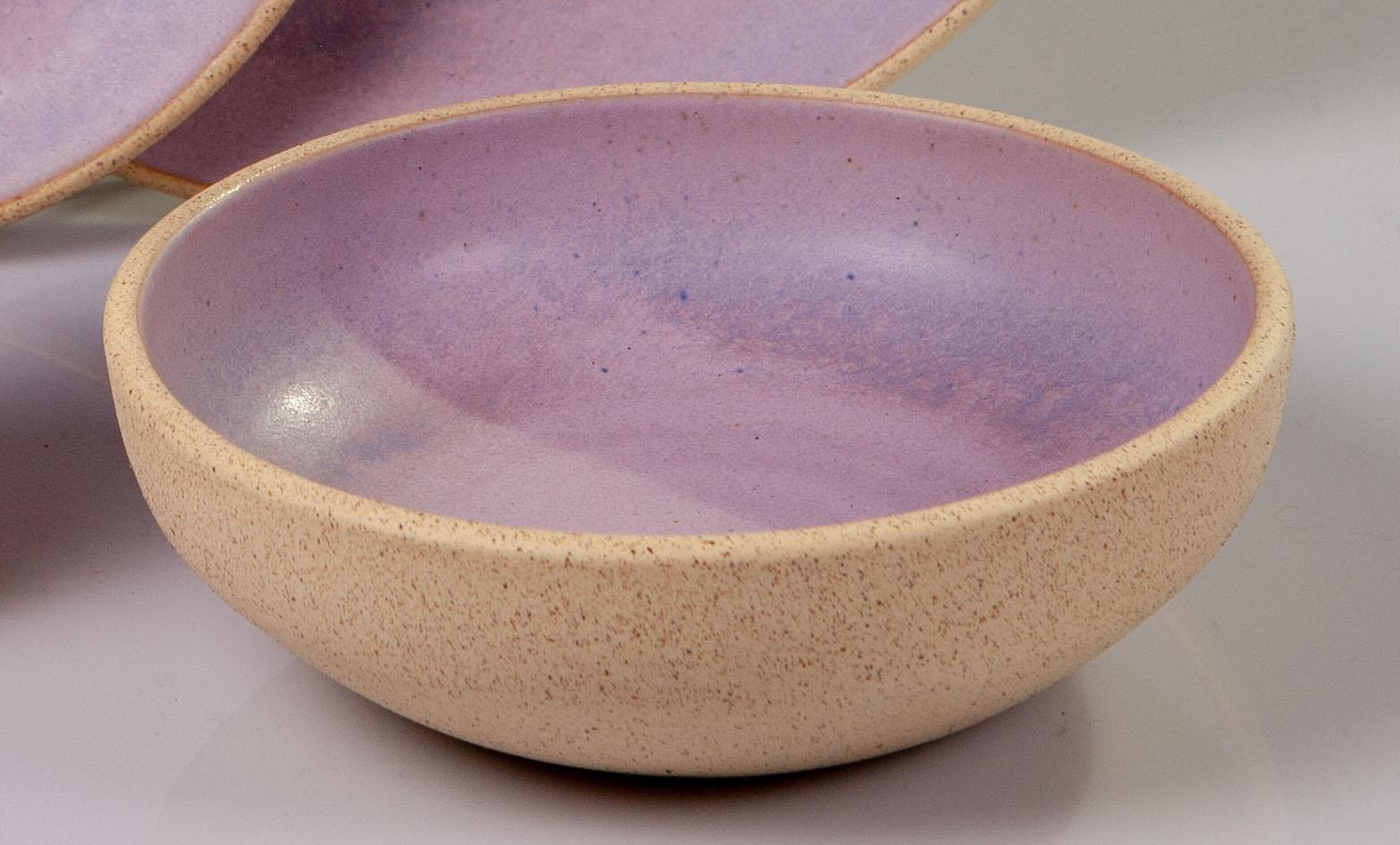 Mexican Handmade Ceramic Stoneware Dinner Plate in Lavender, in Stock