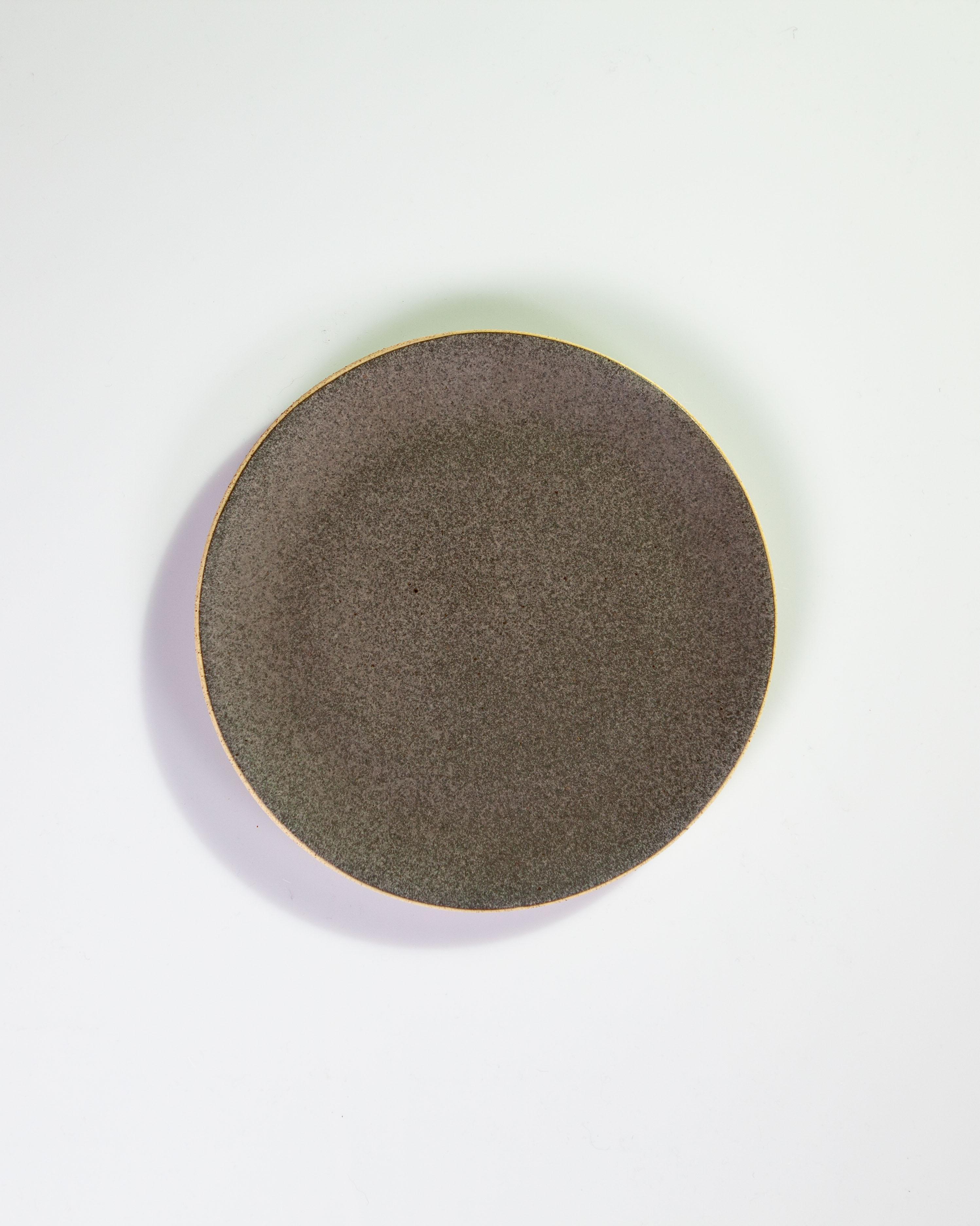 Organic Modern Handmade Ceramic Stoneware Four-Piece Place Setting in Grey, in Stock