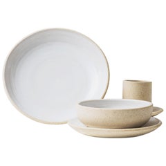Handmade Ceramic Stoneware Salad Plate in Ivory, in Stock