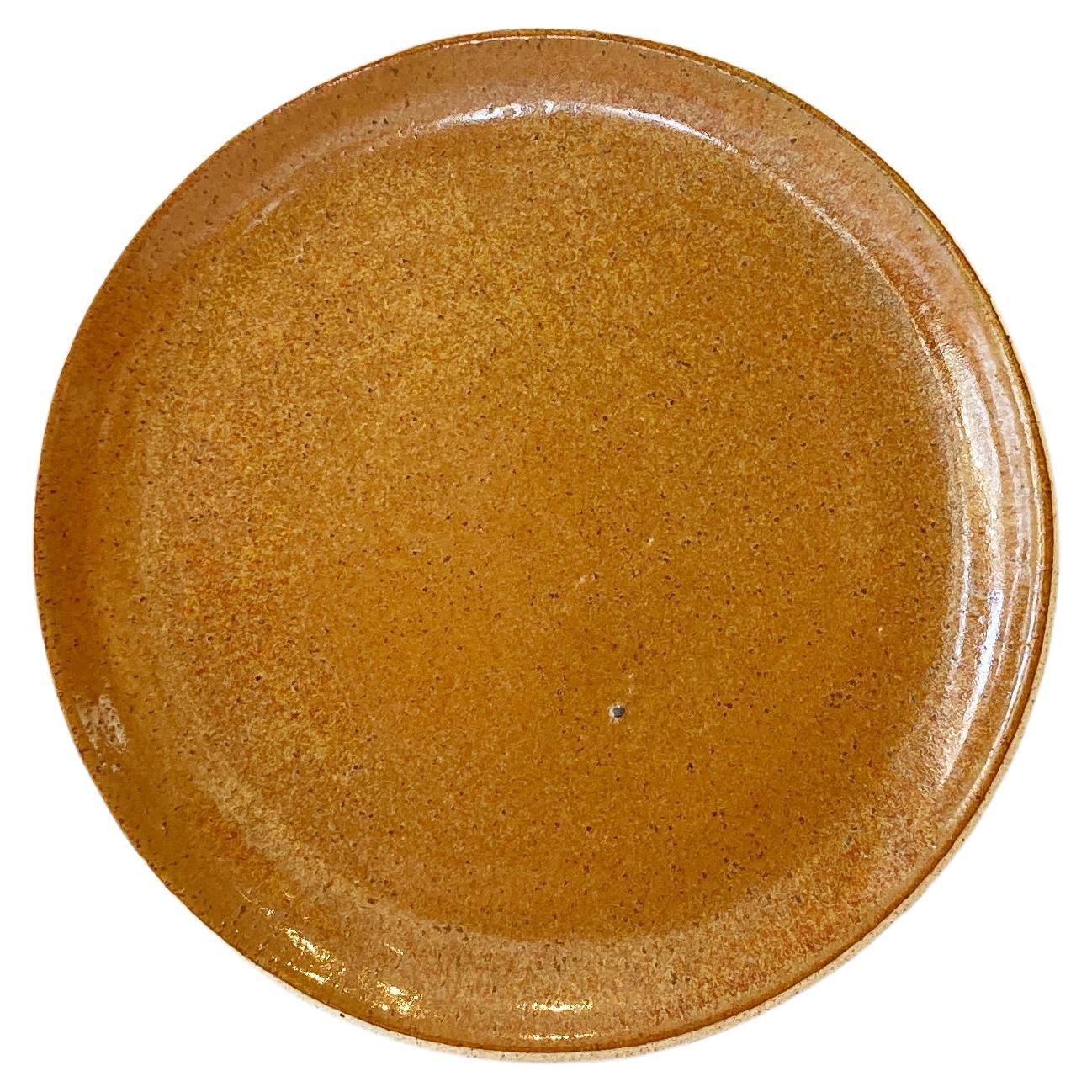 Handmade Ceramic Stoneware Salad Plate in Ochre, in Stock