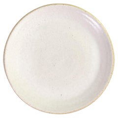 Handmade Ceramic Stoneware Saucer in Ivory, in Stock