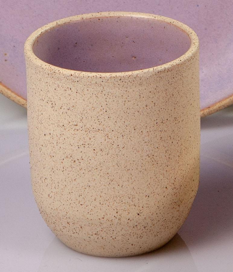 Contemporary Handmade Ceramic Stoneware Saucer in Lavender, in Stock